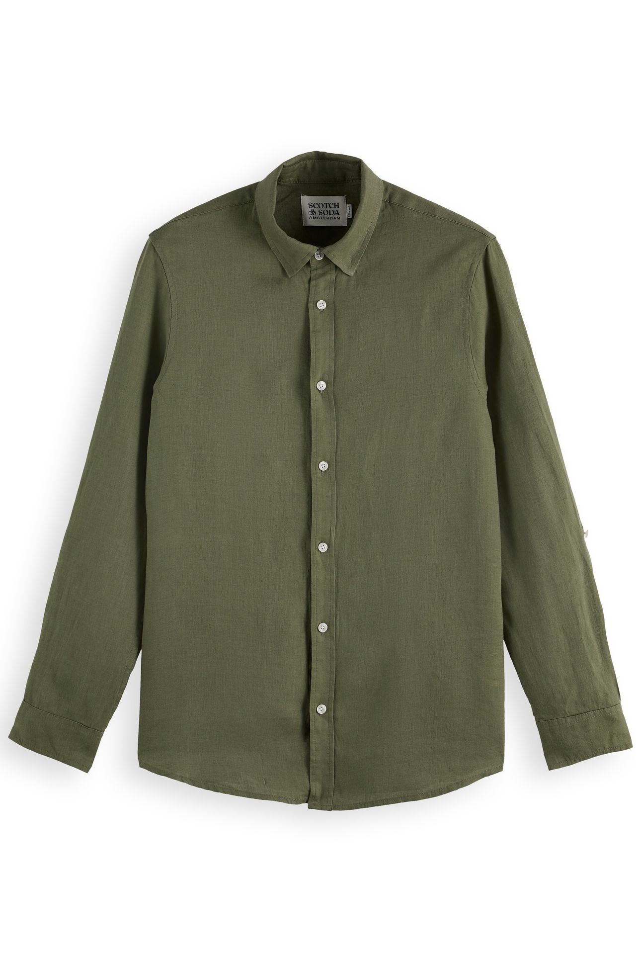 SEASONAL CORE - REGULAR FIT LINEN SHIRT ARMY 5