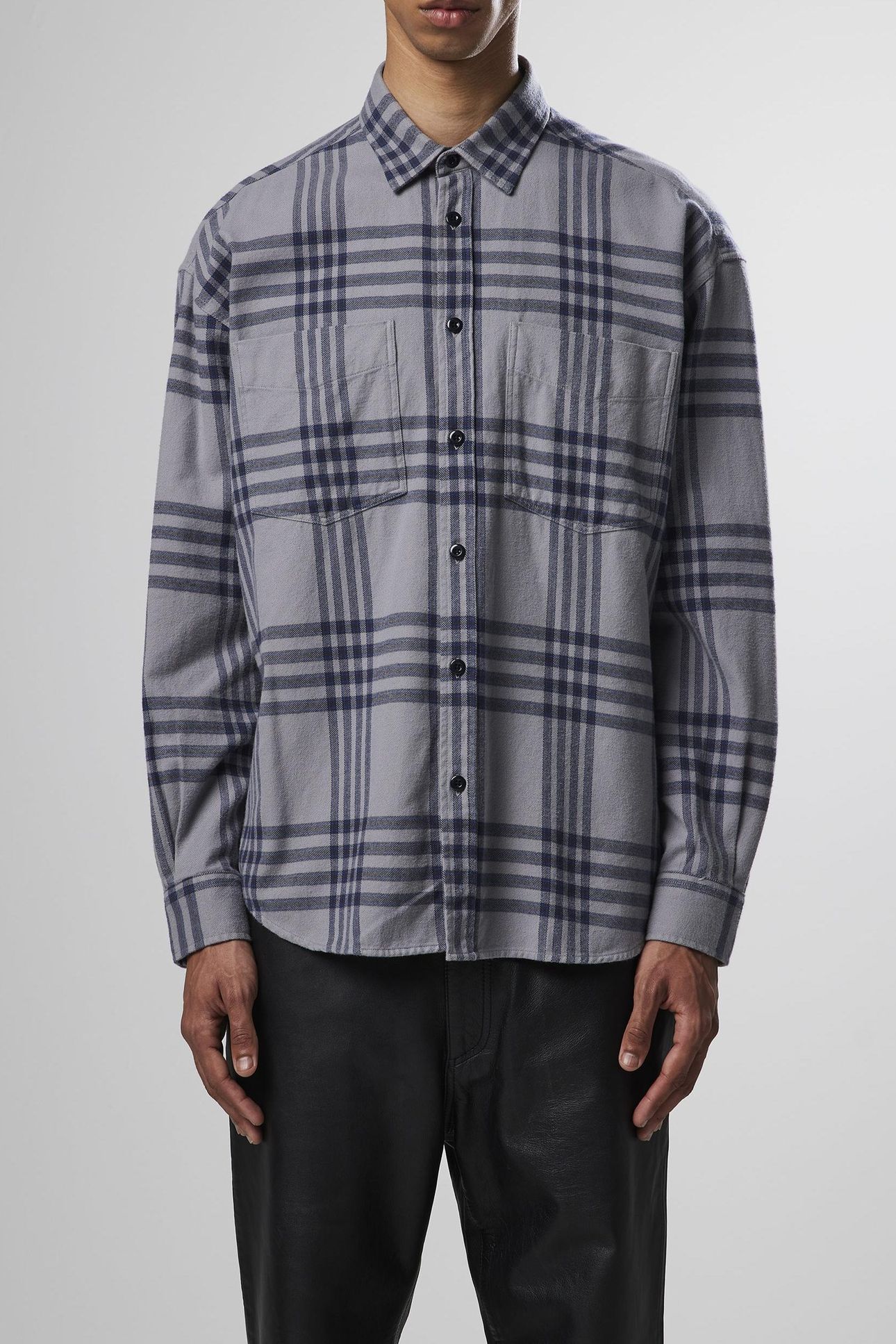 DEON WESTERN 5219 - LONG FIT SHIRT - GREY CHECK 1