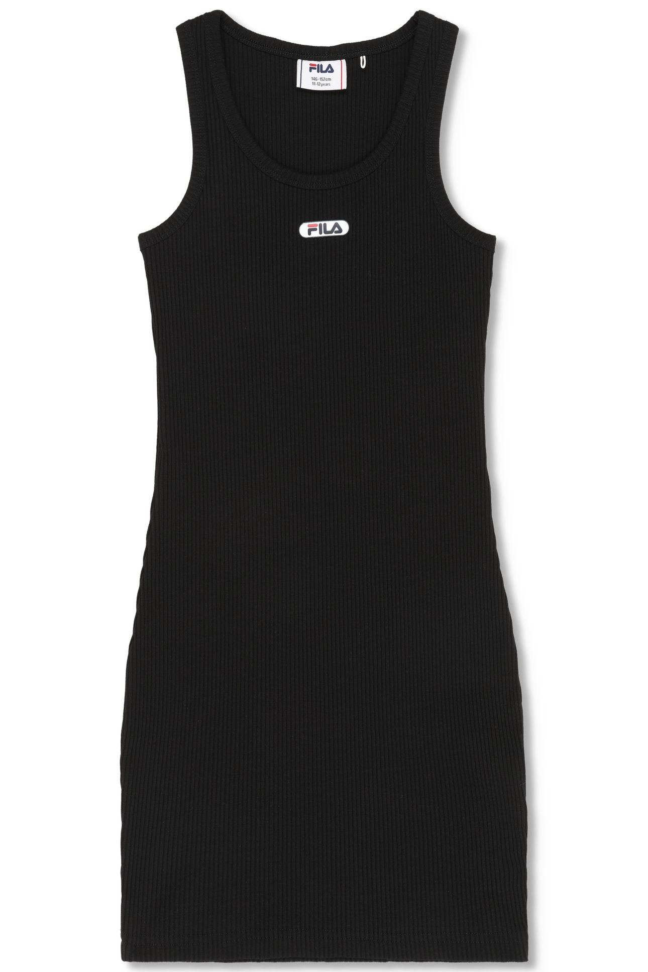 FORCONE SLEEVELESS LOGO RIB DRESS BLACK 1