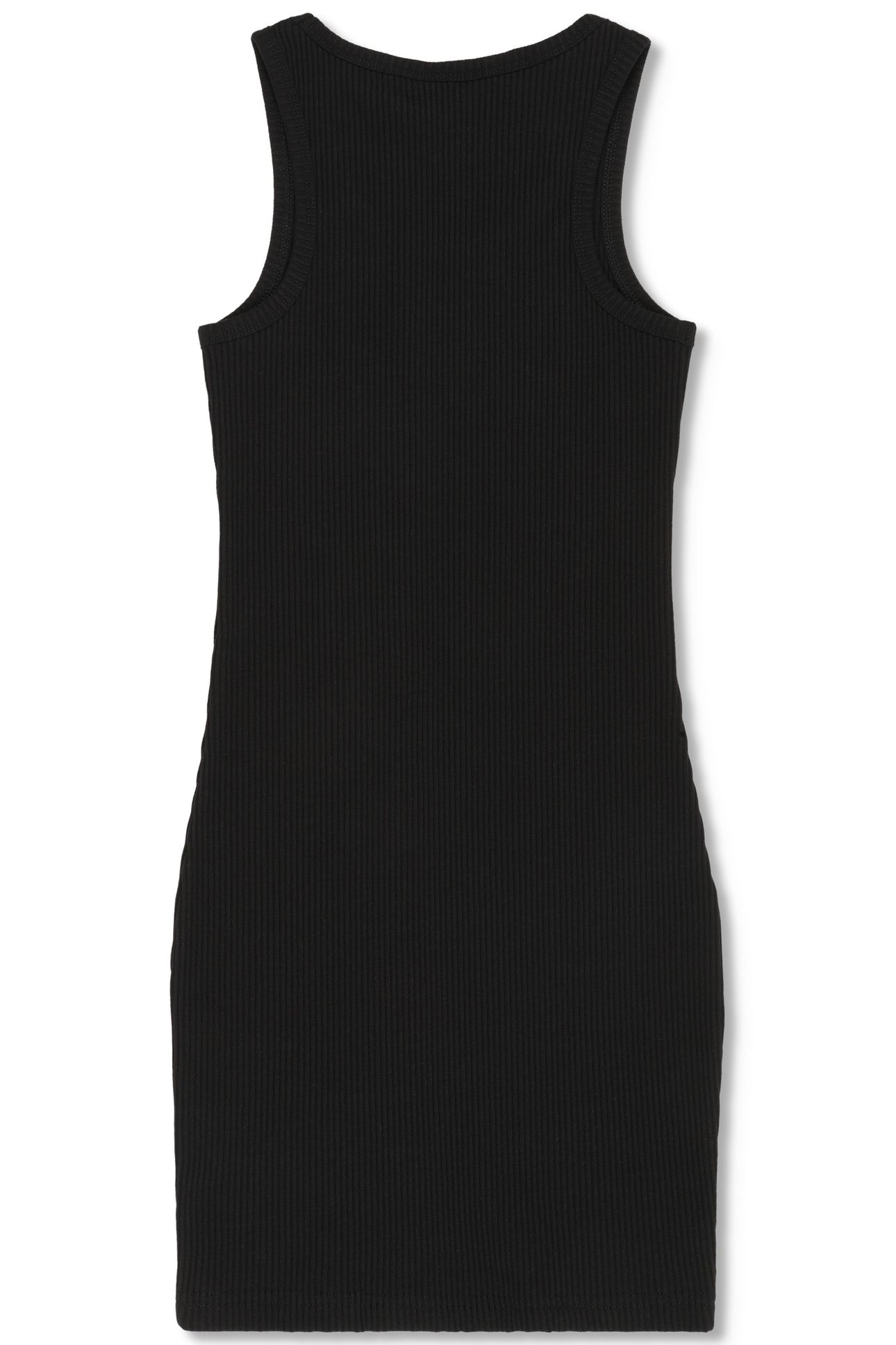 FORCONE SLEEVELESS LOGO RIB DRESS BLACK 2