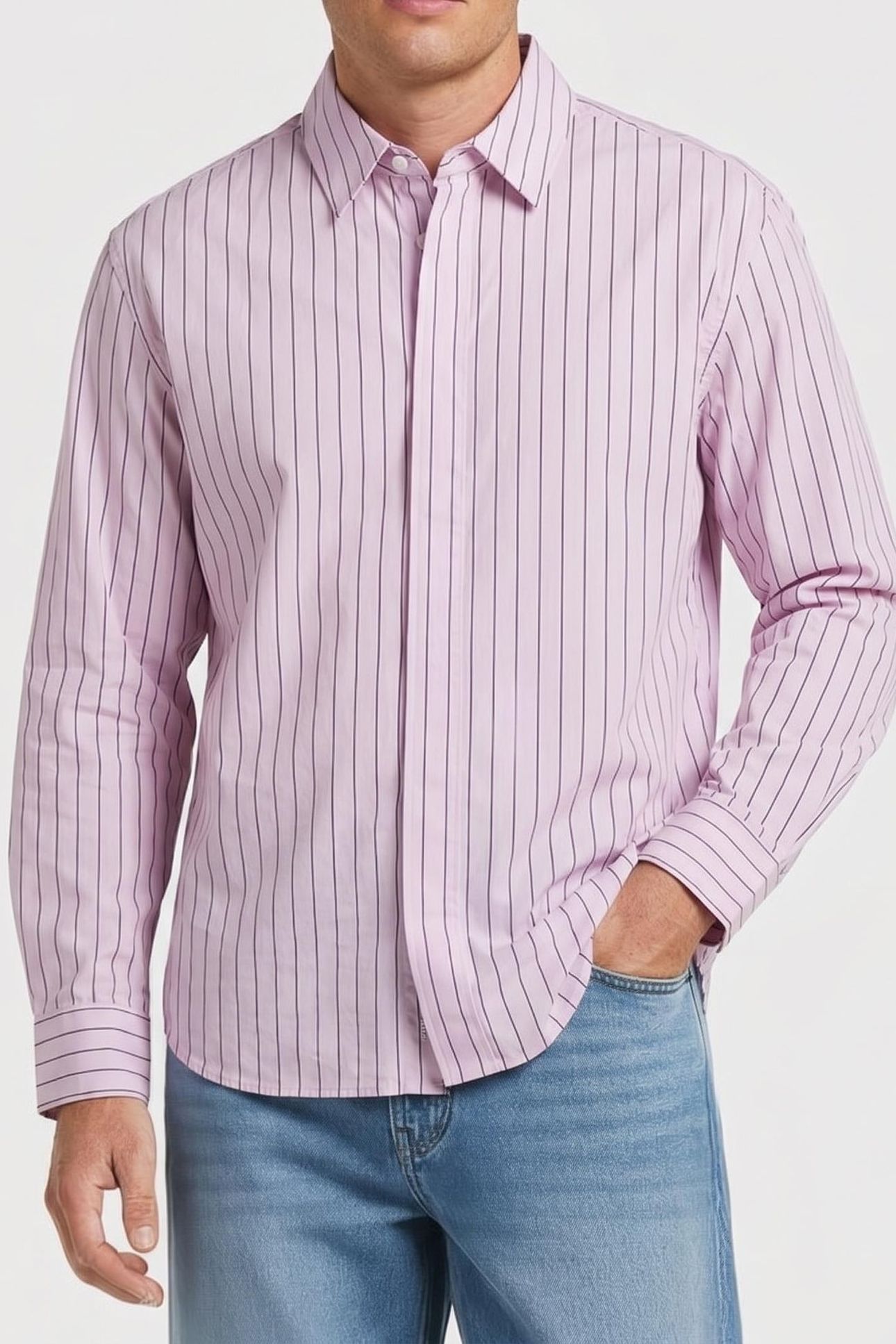 LS MULTI STRIPE SHIRT SPRING LILAC 1