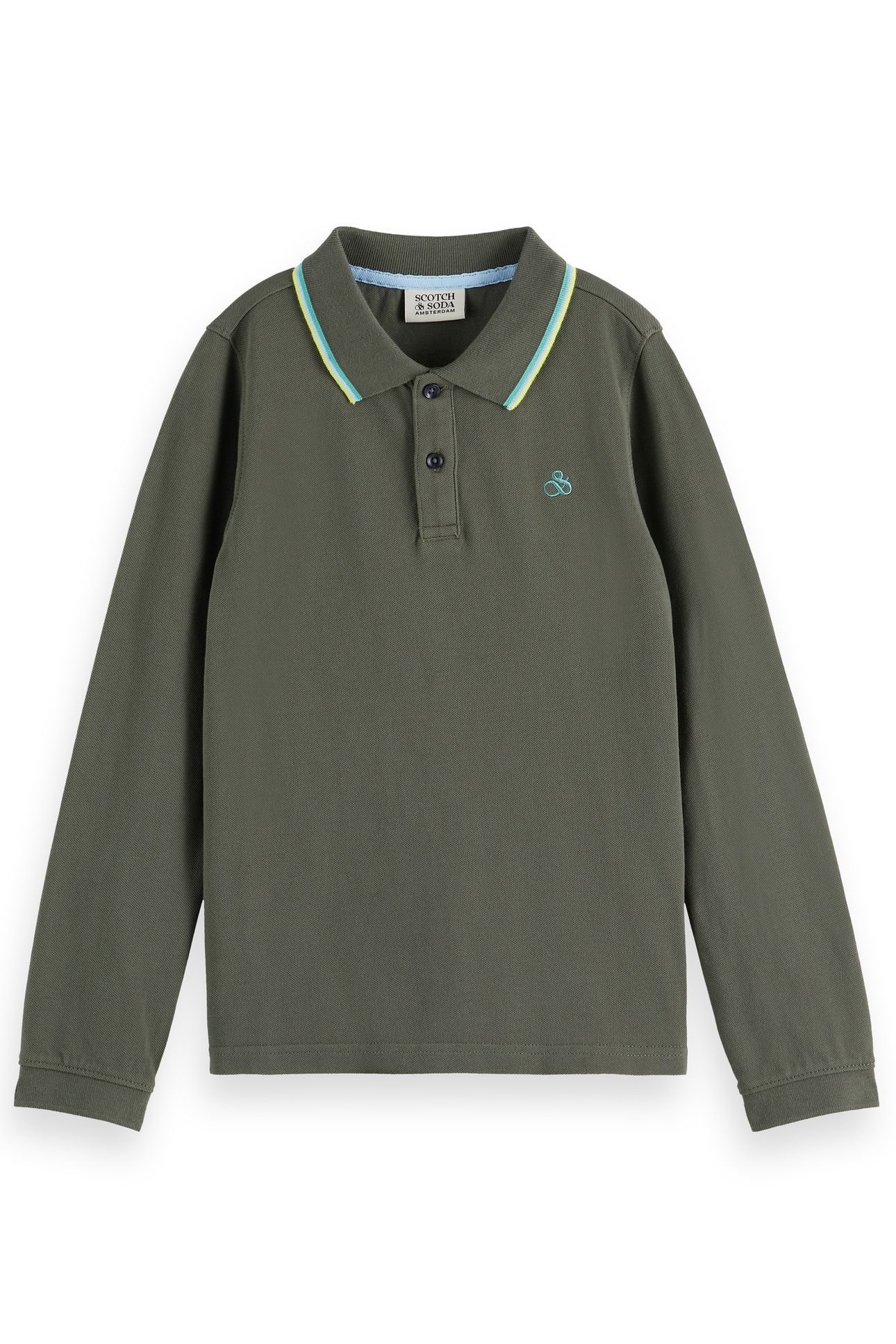 BOY LONG-SLEEVED PIQUE POLO THYME 1