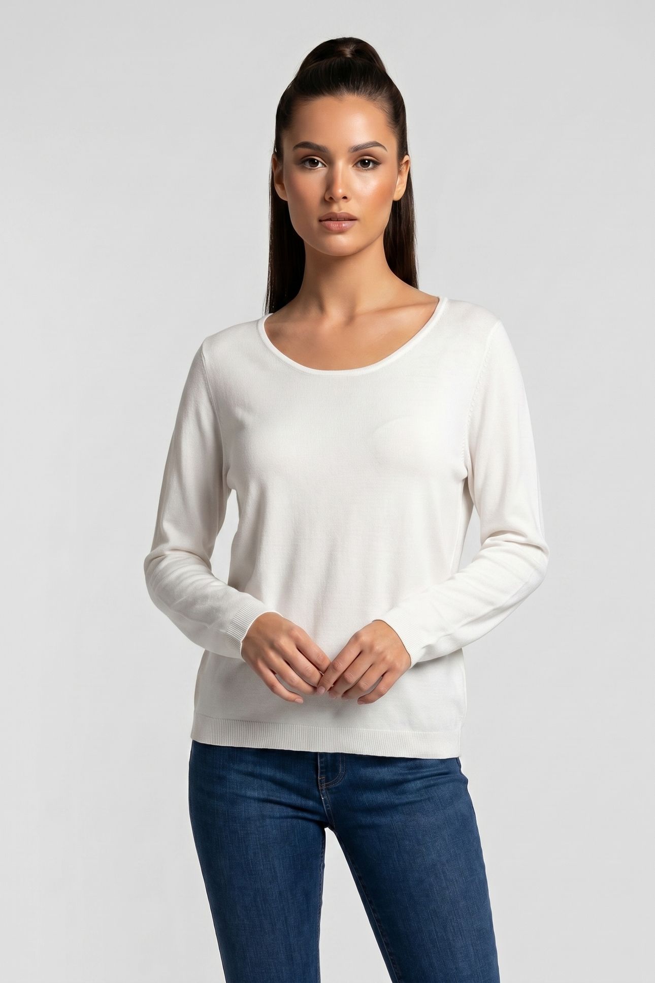 BOAT NECK SEAMLESS PEARL WHITE 1