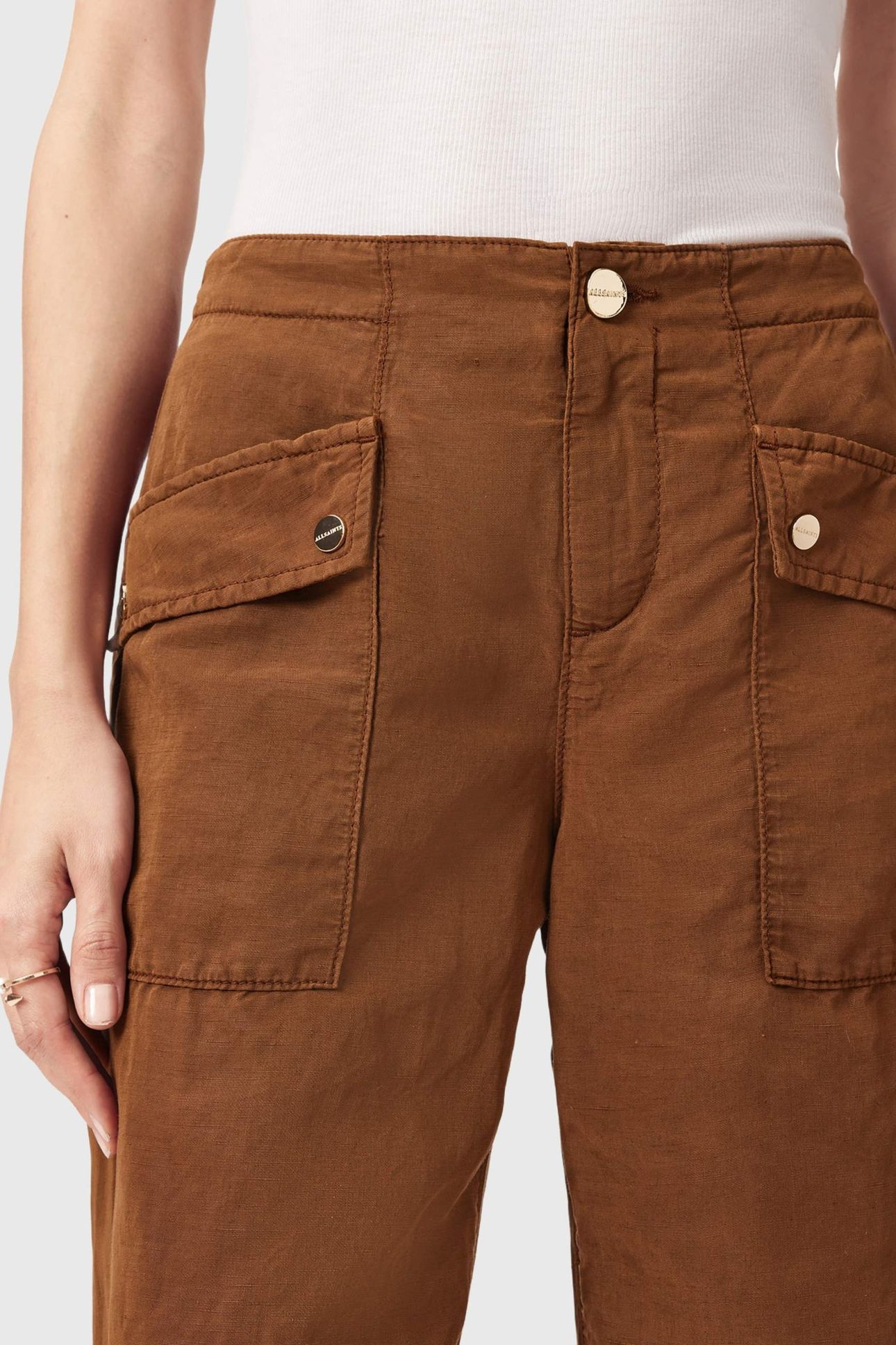 VAL TENCEL TROUSER COGNAC BROWN 6