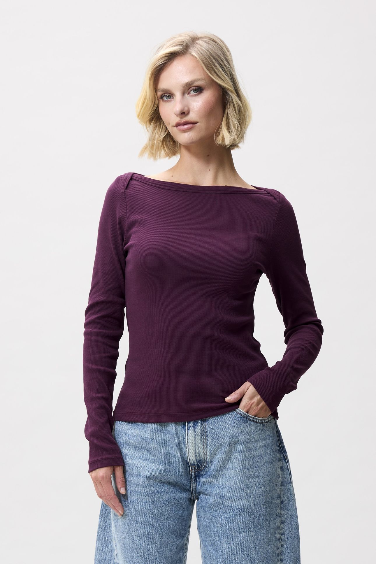 BOATNECK RIB LONG SLEEVE WINETASTING 2
