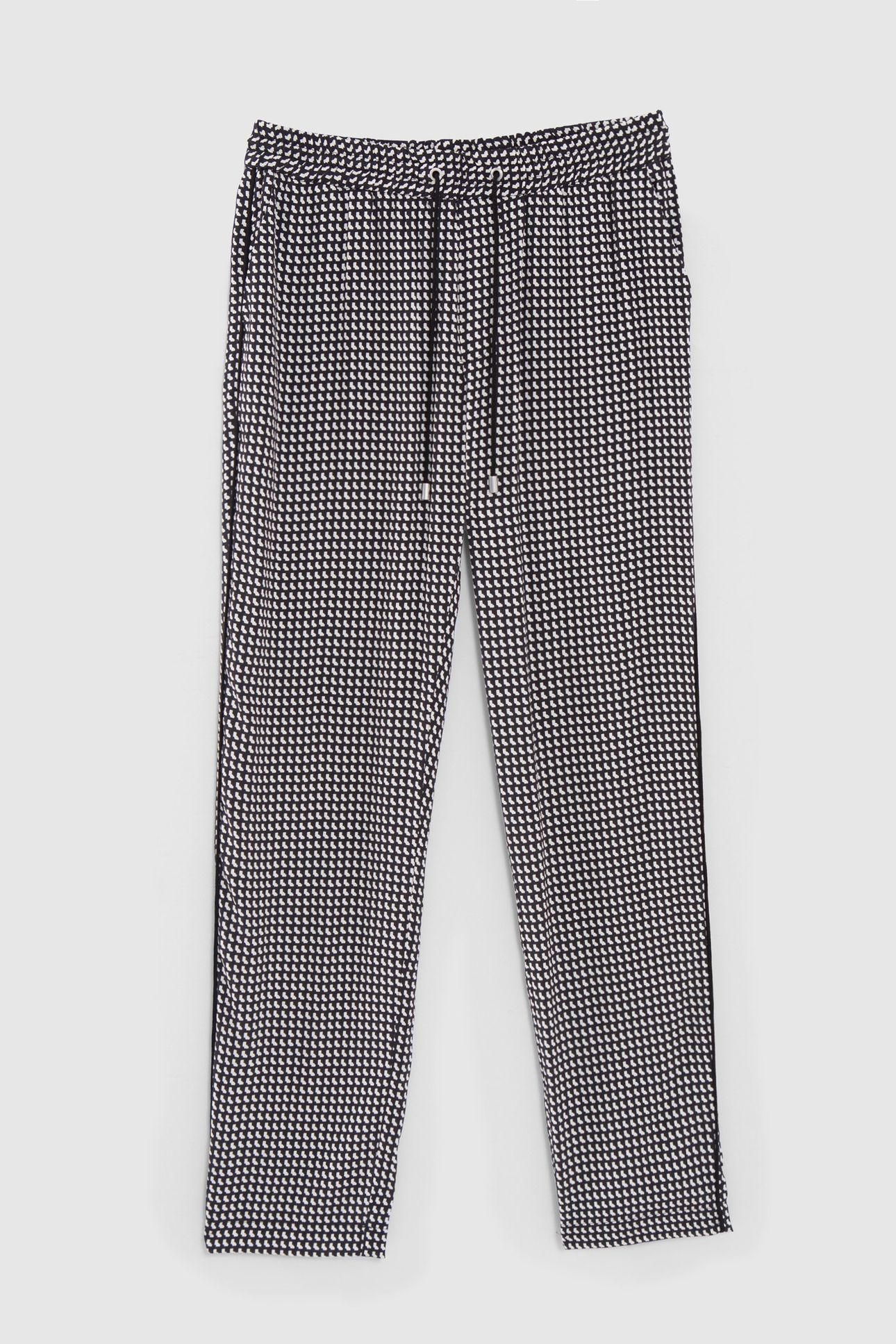 BLACK LENZING™ ECOVERO™ GRAPHIC PRINT TROUSERS 5