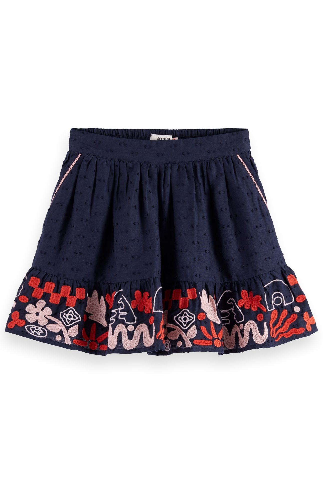 GIRL CLIP JACQUARD EMBROIDERED SKIRT SKY CAPTAIN 1