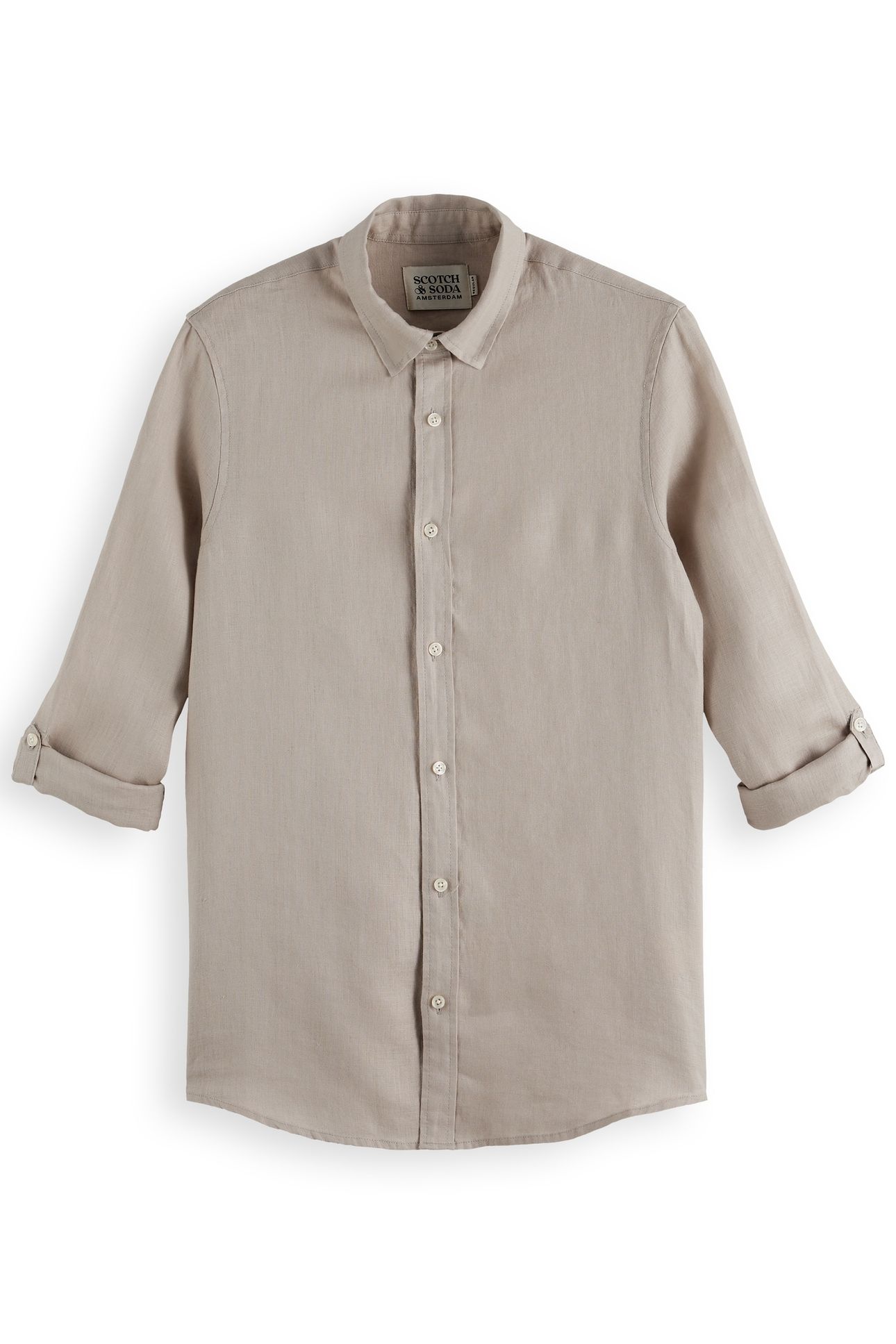 SEASONAL CORE - REGULAR FIT LINEN SHIRT HIGHWAY GREY 4