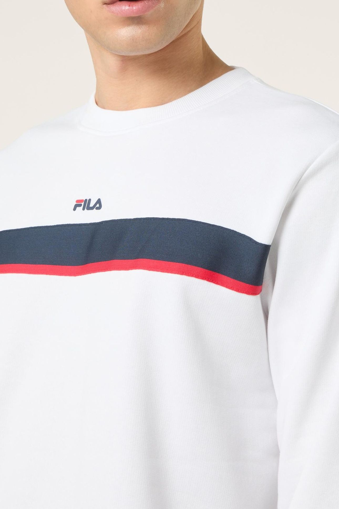 SAGANO REGULAR TAPED CREWNECK SWEATSHIRT BRIGHT WHITE 6