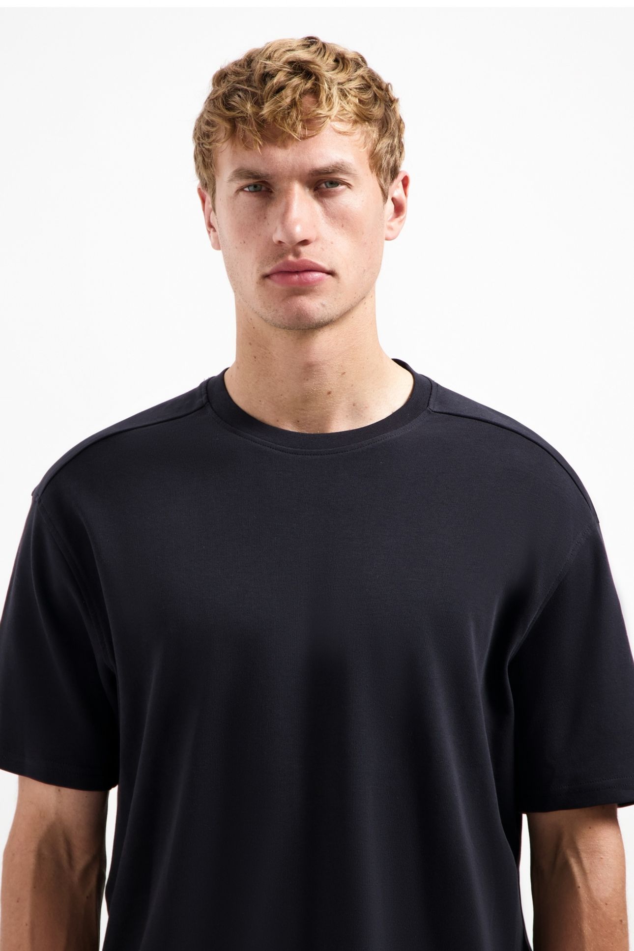 T-SHIRT CREWNECK SOLID HEAVY INTERLOCK BLACK 7