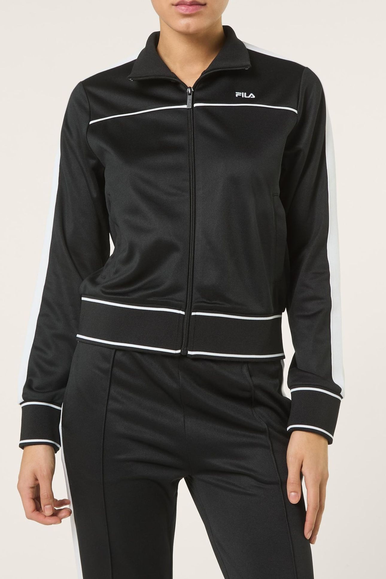 MICHI REGULAR CROPPED TAPED TRACK JACKET BLACK 1