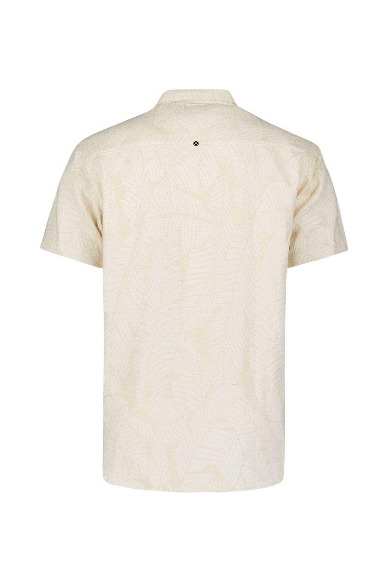 SHIRT SHORT SLEEVE REVERS COLLAR LEAVES JACQUARD WITH LINEN 2