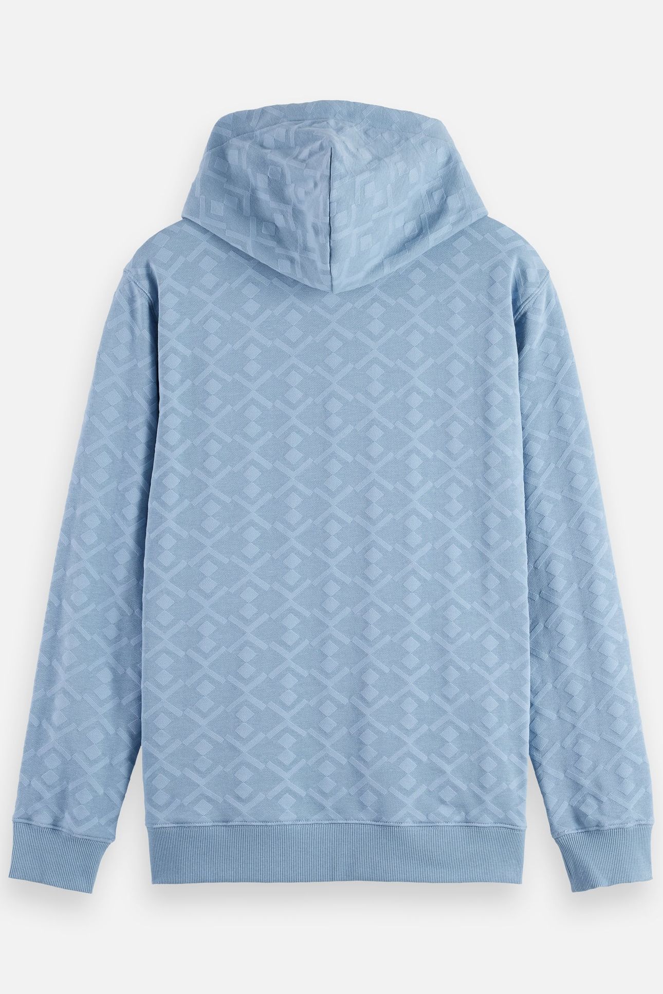 JACQUARD TERRY HOODIE FADED DENIM 6