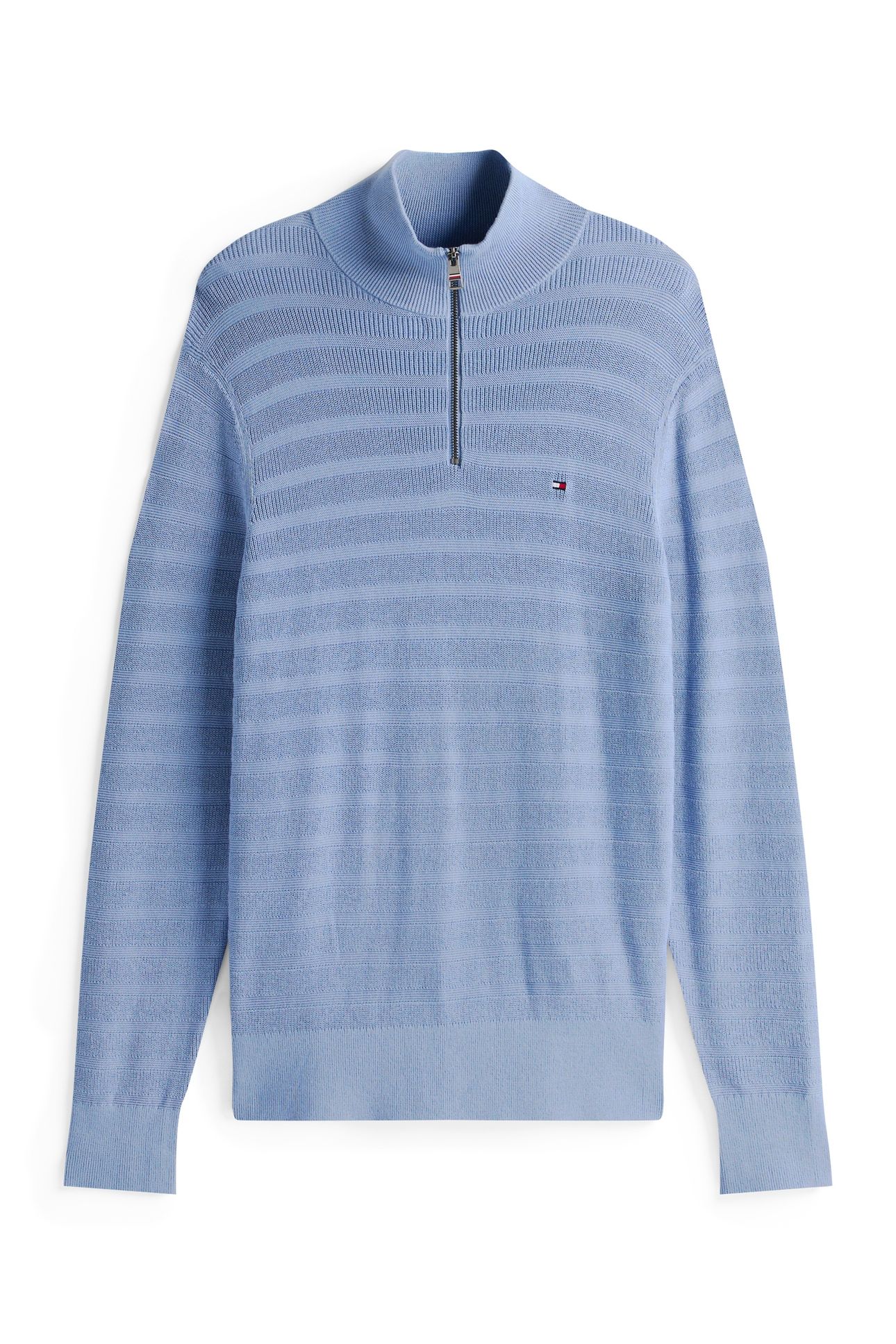 STRIPE STRUCTURE ZIP SWEATER BRISK BLUE 4