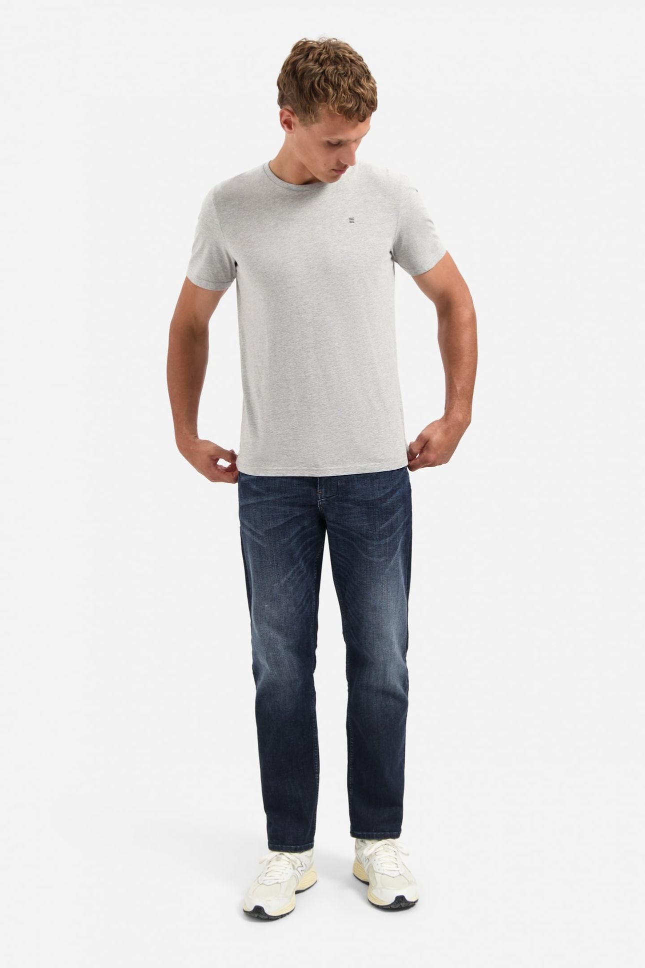 T-SHIRT CREWNECK SOLID BASIC GREY MELANGE 1