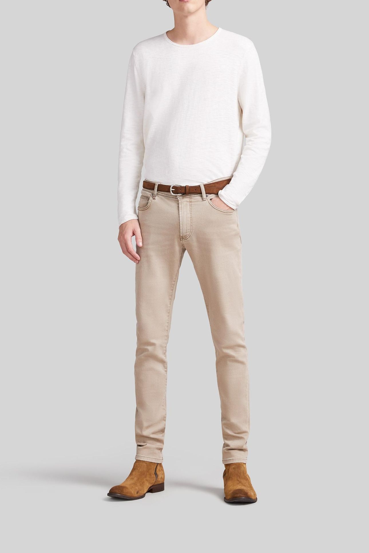 BEIGE WATERLESS DAMIAN SLIM JEANS 1