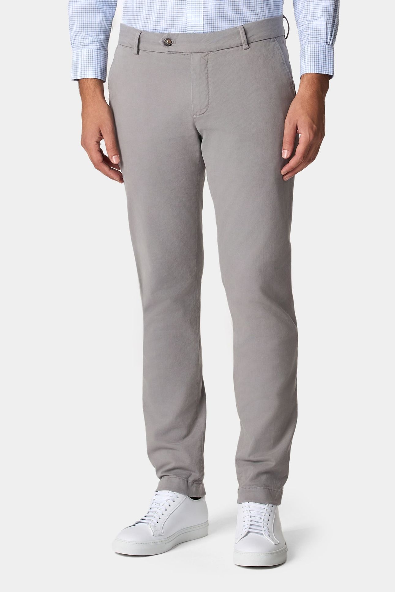 SLIM FIT COTTON CHINOS GREY 1