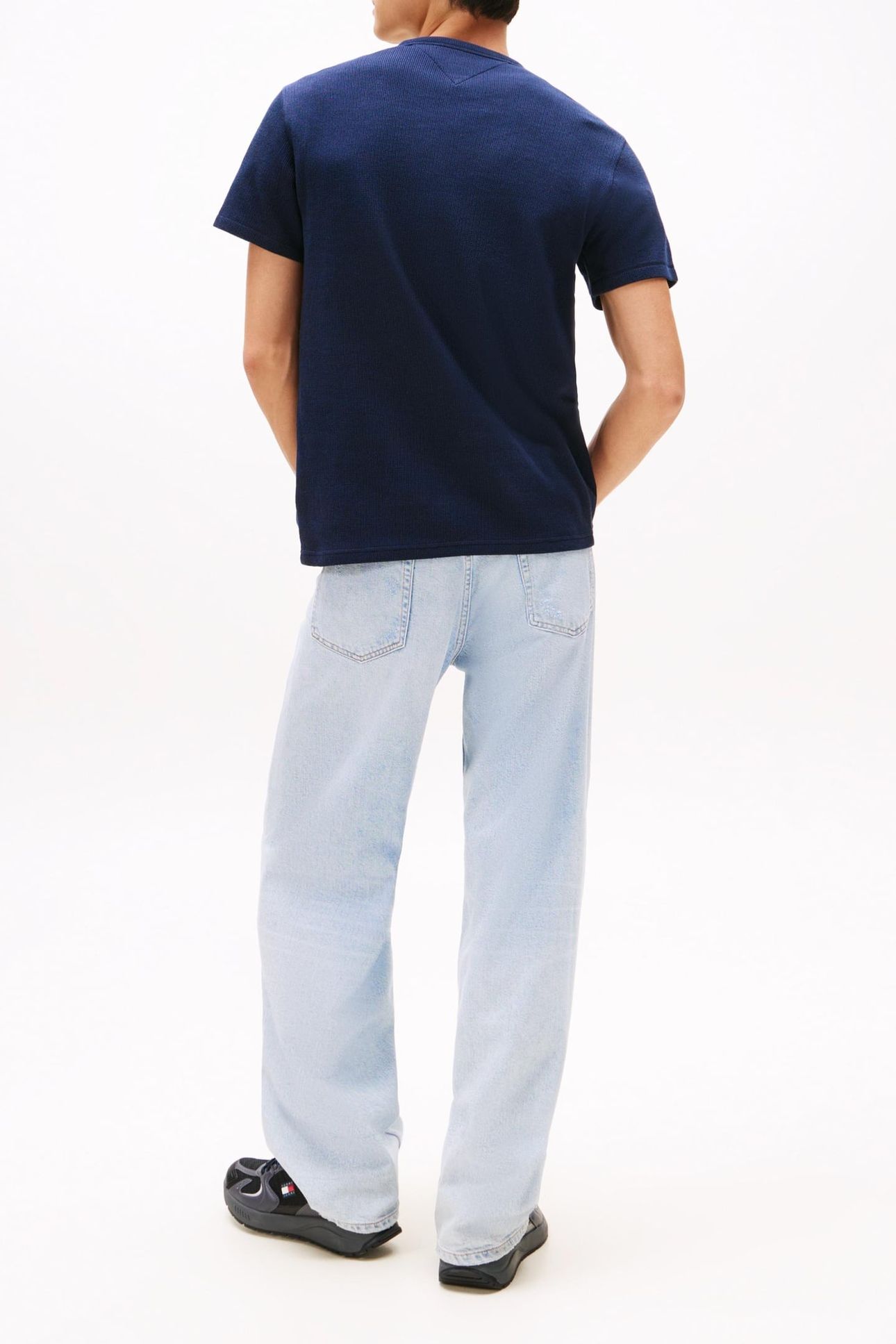 SLIM WAFFLE TEE DARK NIGHT NAVY 2