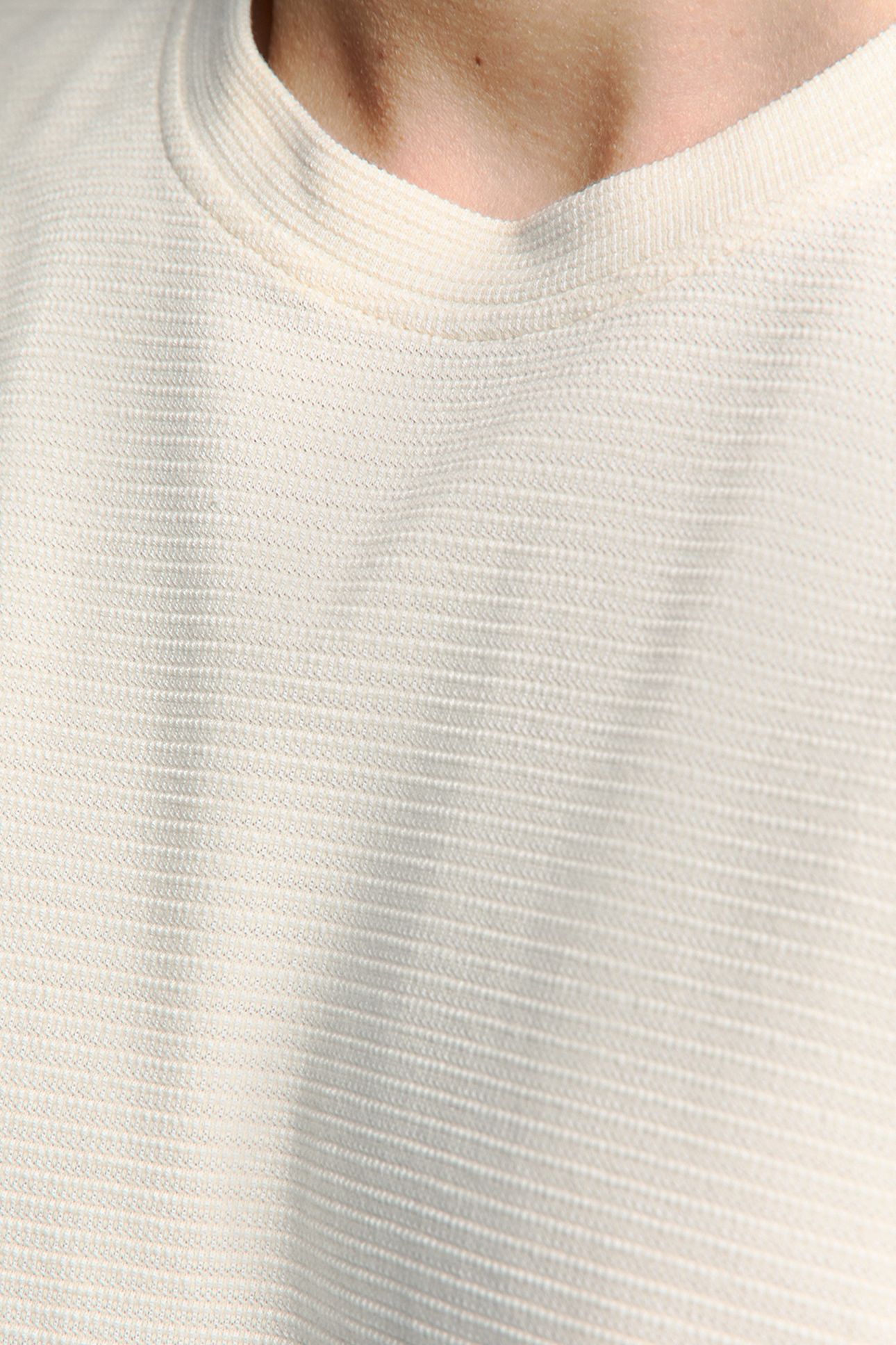 T-SHIRT CREWNECK SOLID RELIEF KNIT OFFWHITE 6