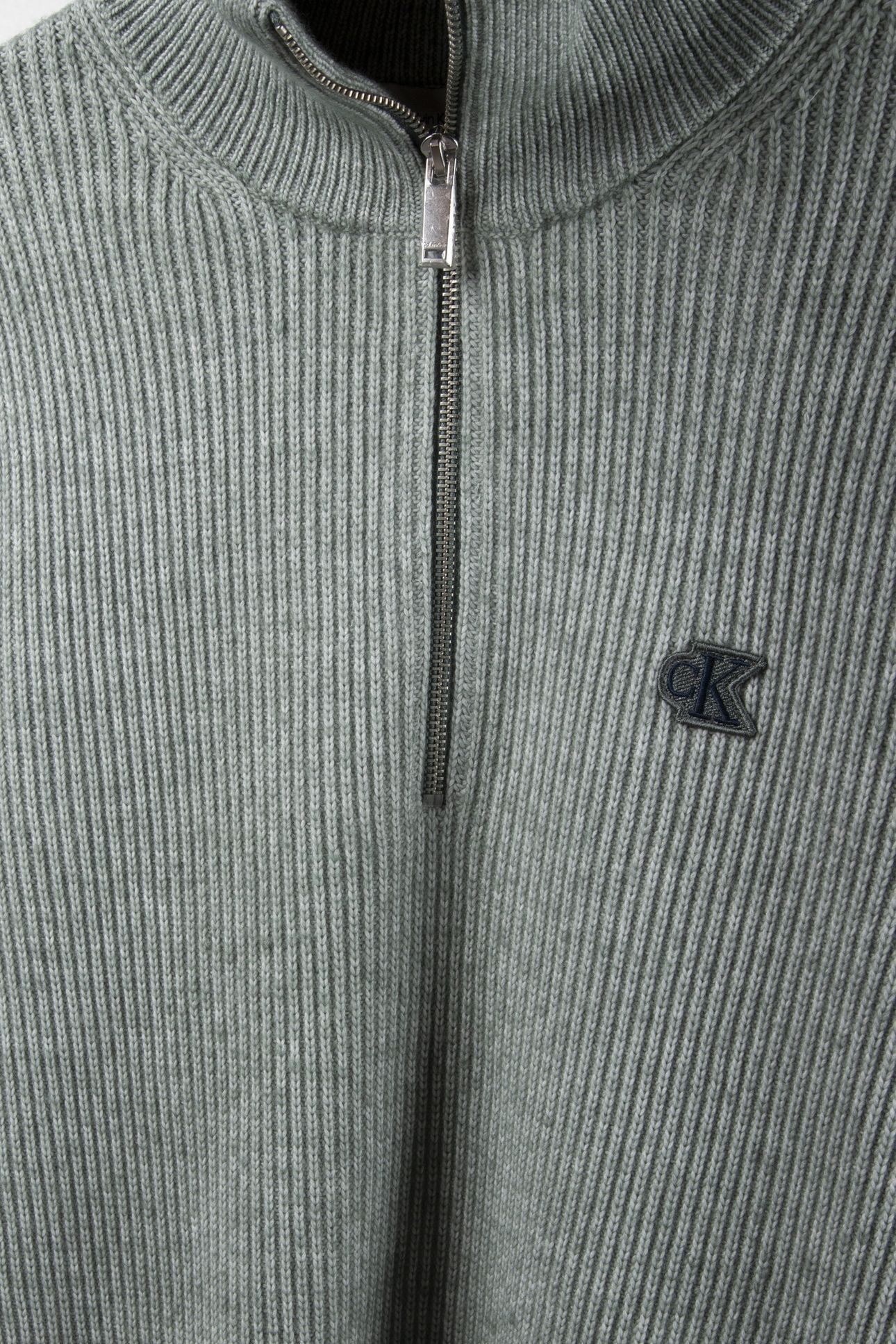 LS RIBBED QUARTER ZIP SWEATER AUTUMN GREEN 4