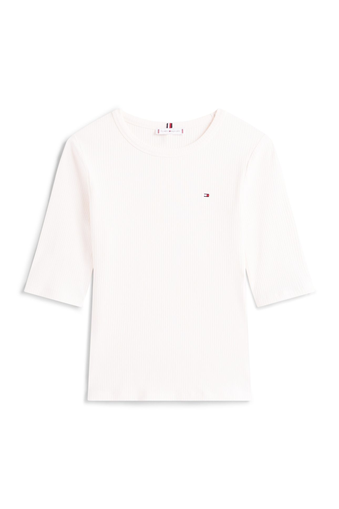 SLIM 5X2 RIB CREW NECK T-SHIRT IVORY SILK 4