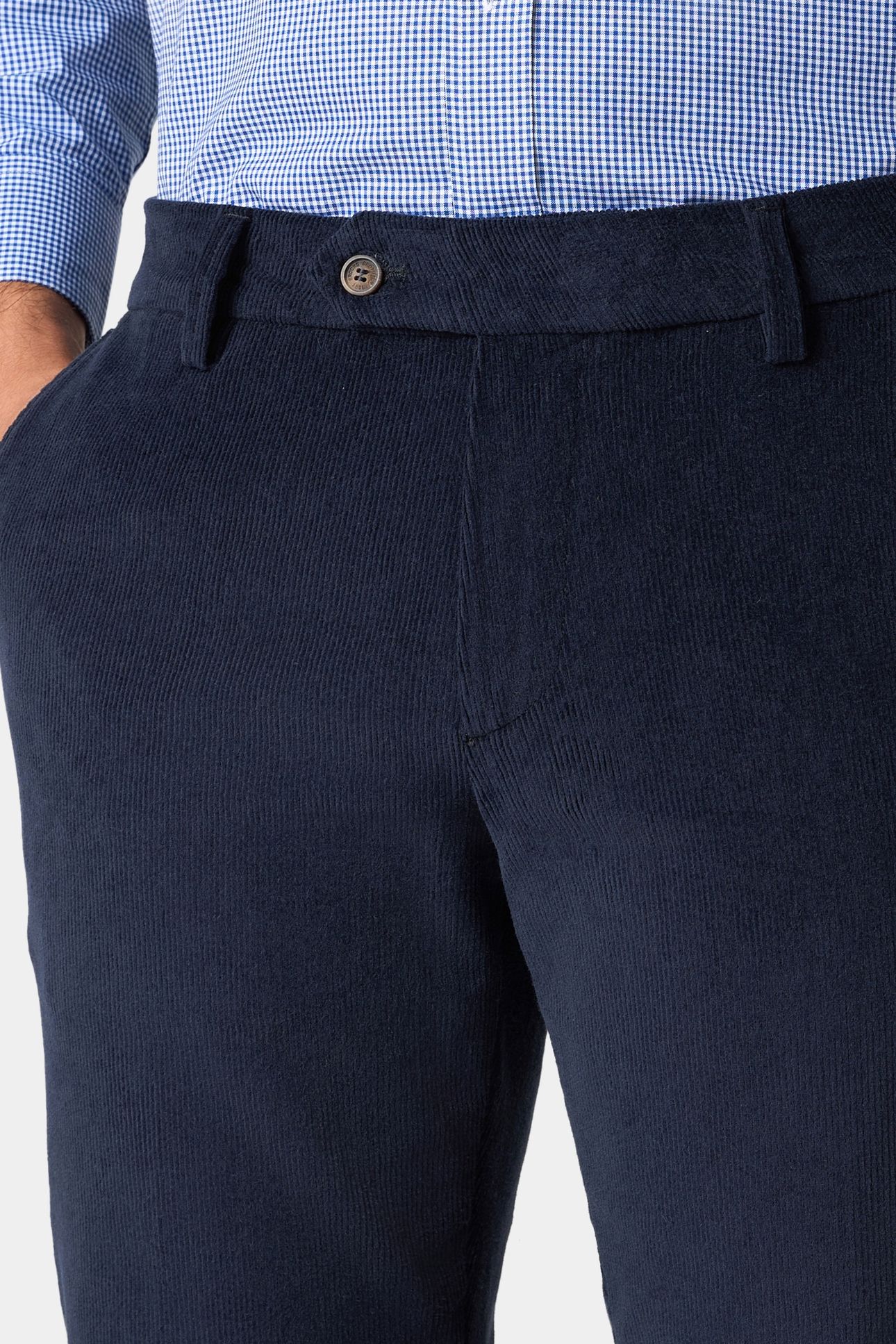 SLIM FIT COTTON CORDUROY CHINOS NAVY 5
