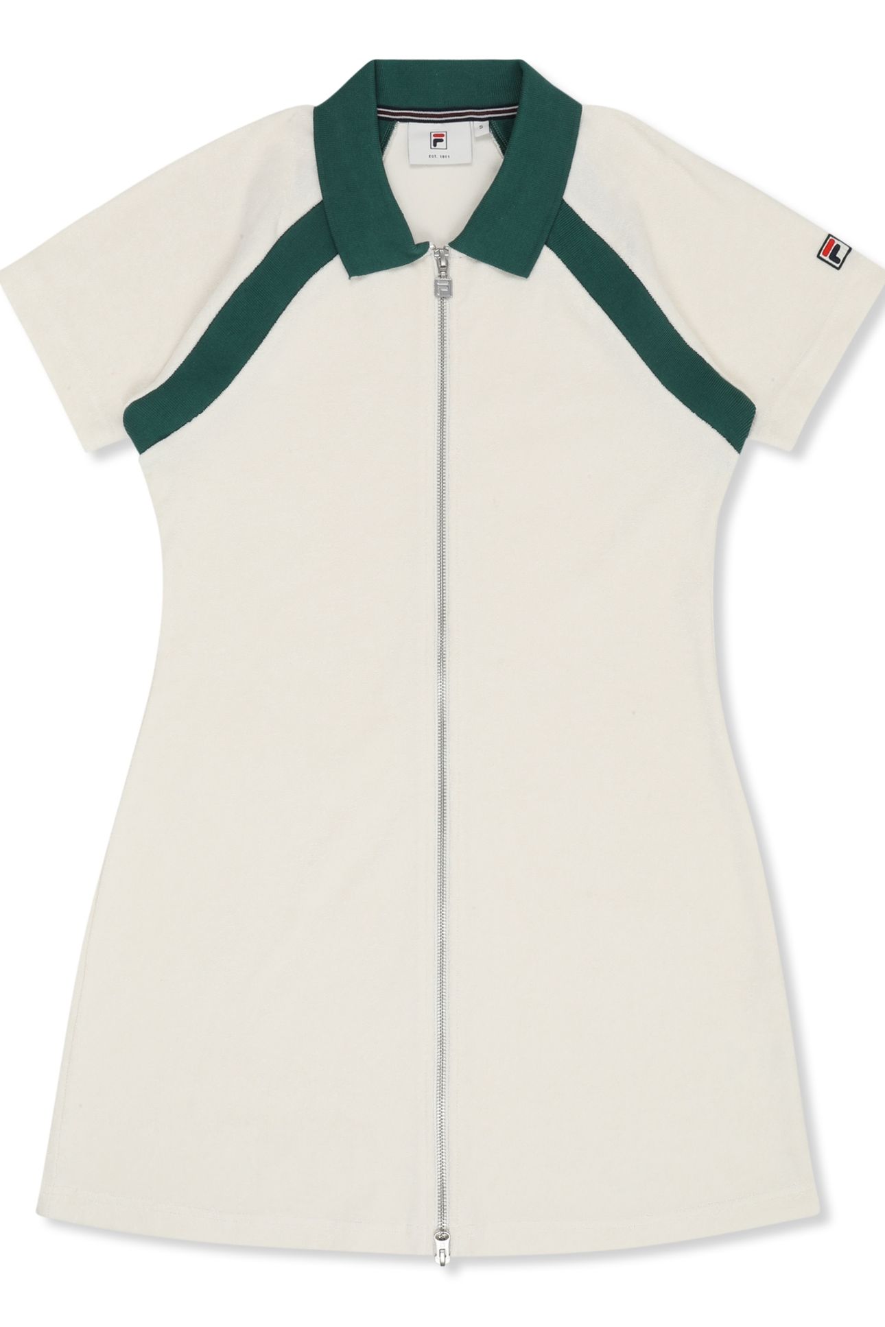BELFIORE REGULAR TOWELLING TENNIS DRESS EGRET-POSY GREEN 4