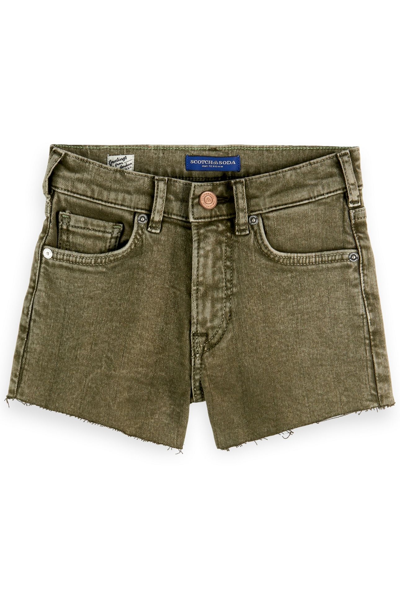 GIRL THE RAY RELAXED DENIM SHORT GARMENT DYED WASHED MILITAR 1