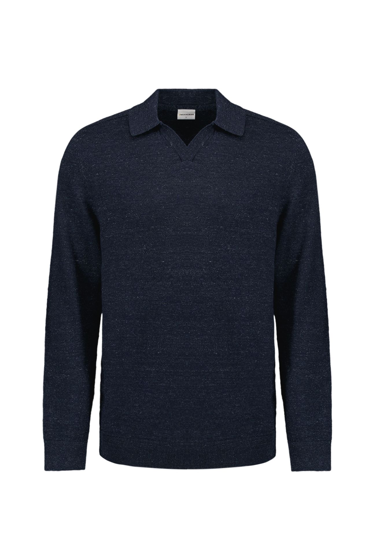 PULLOVER POLO WITH LINEN DEEP BLUE 1