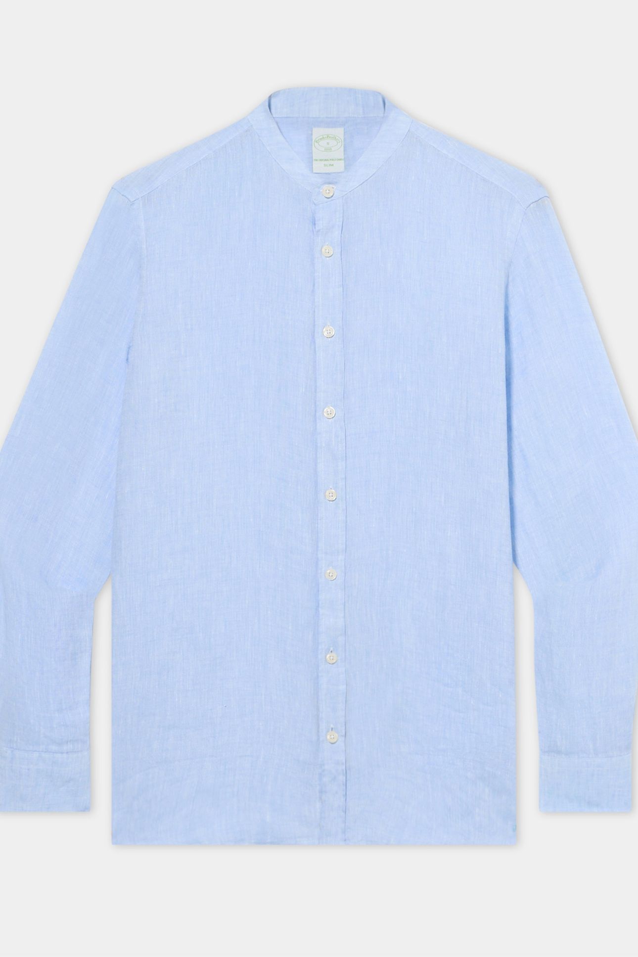STAND COLLAR SHIRT LINEN LIGHT BLUE 3