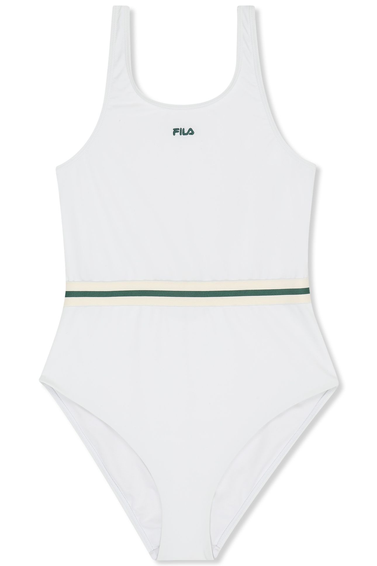 AZZANO STRIPED ELASTIC SCOOP BACK SWIMSUIT BRIGHT WHITE 4