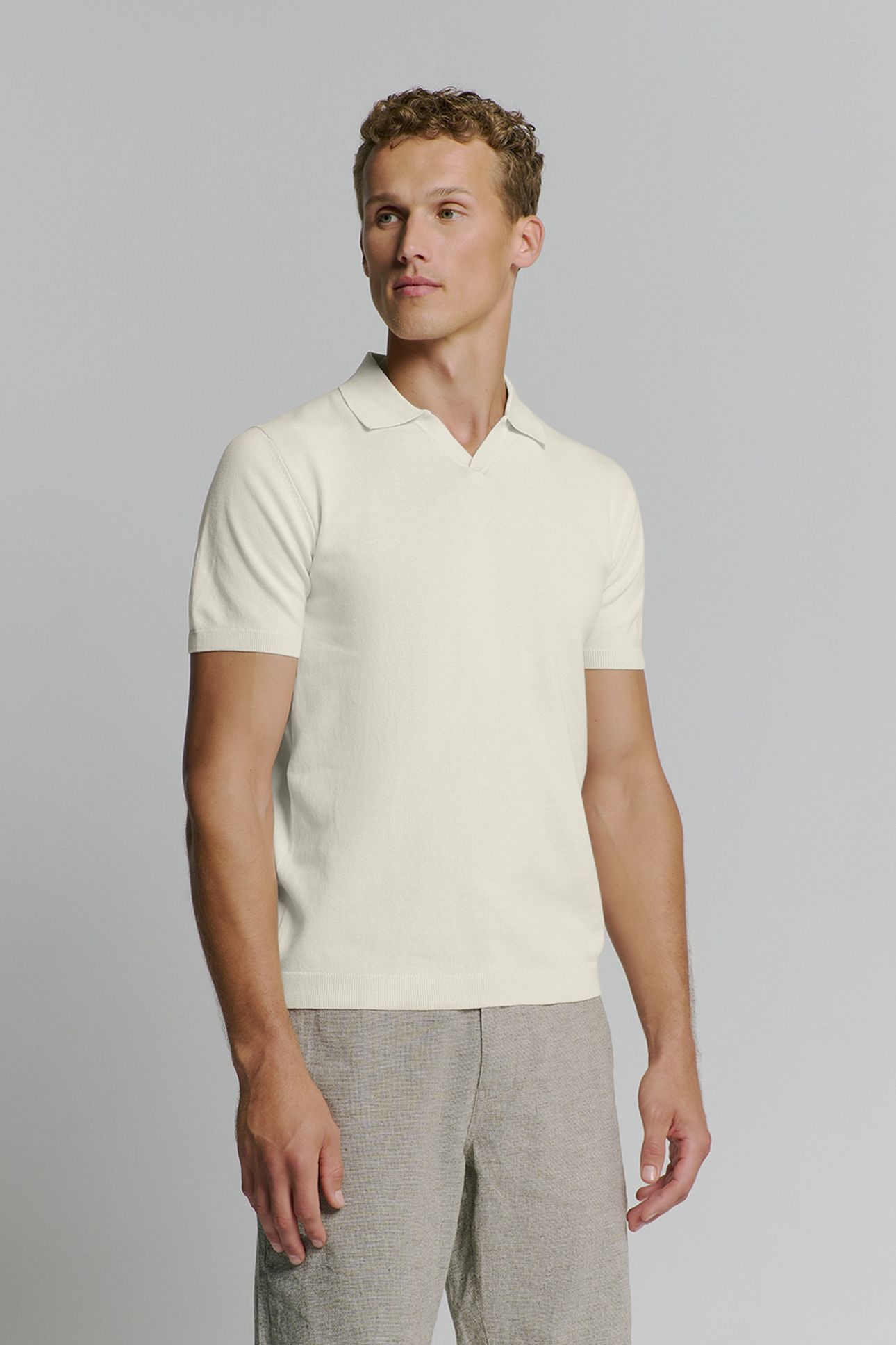 PULLOVER SHORT SLEEVE POLO V SOLID OFFWHITE 3