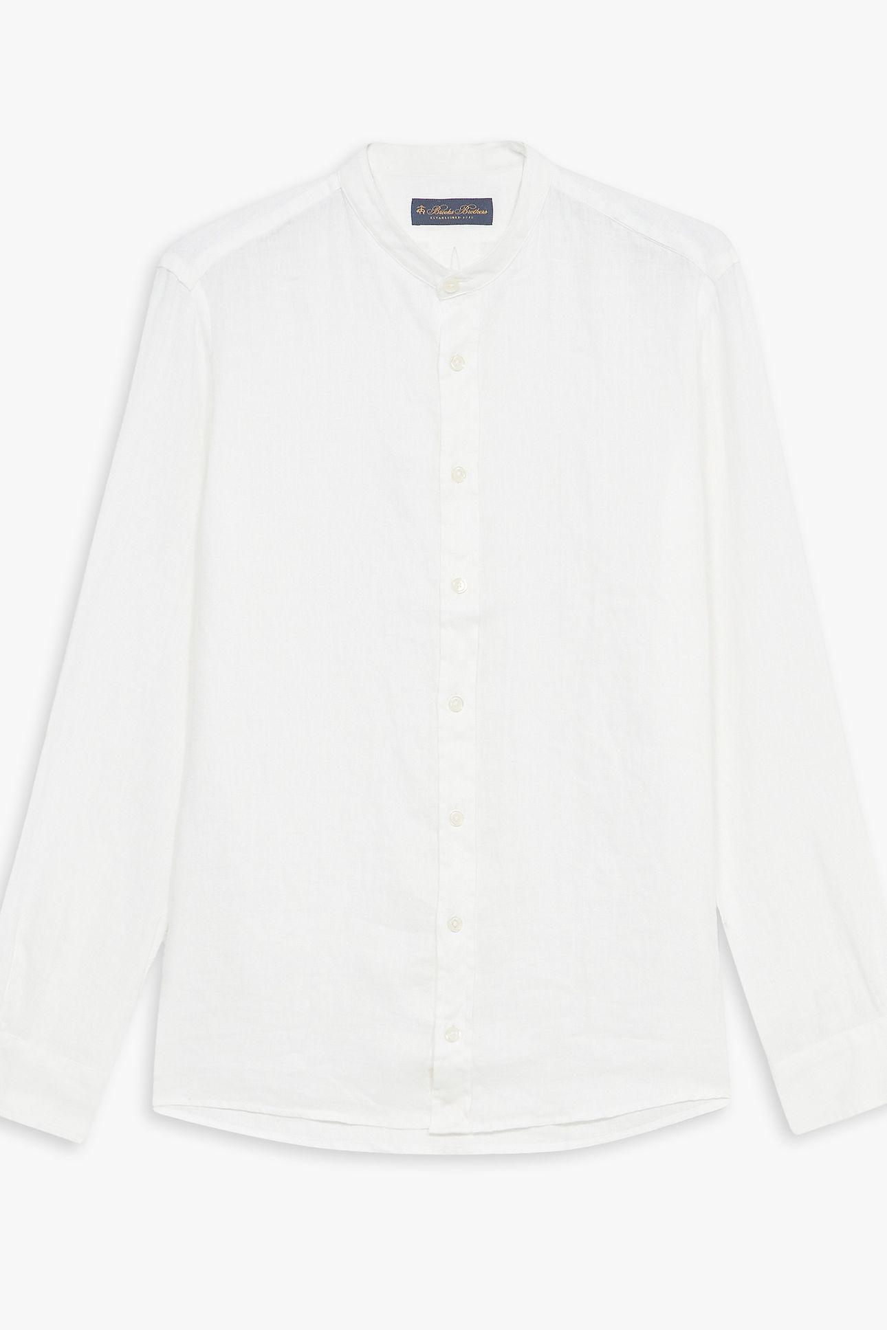 STAND COLLAR SHIRT LINEN WHITE 1