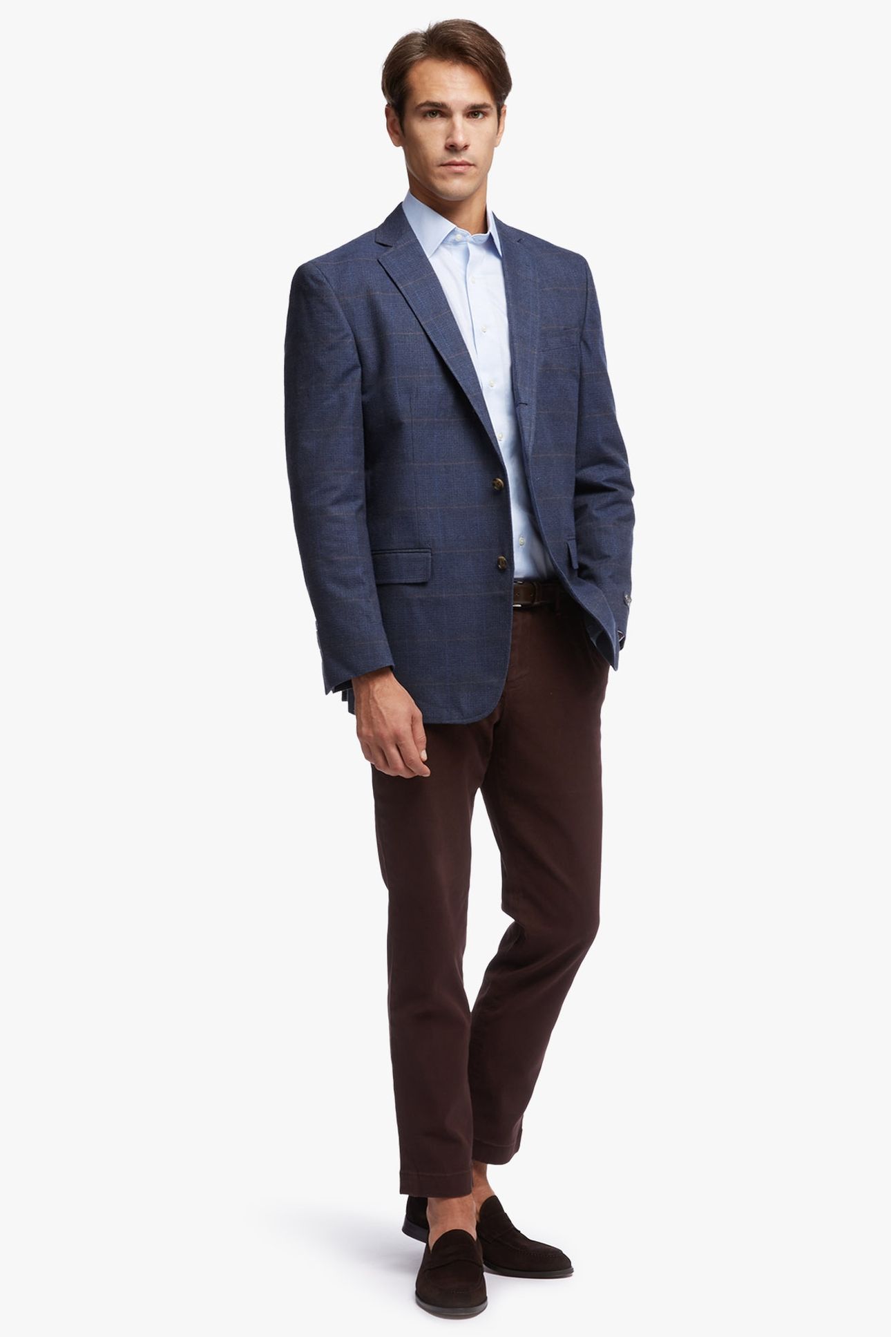 REGENT REGULAR-FIT COTTON SPORT COAT BLUE 1