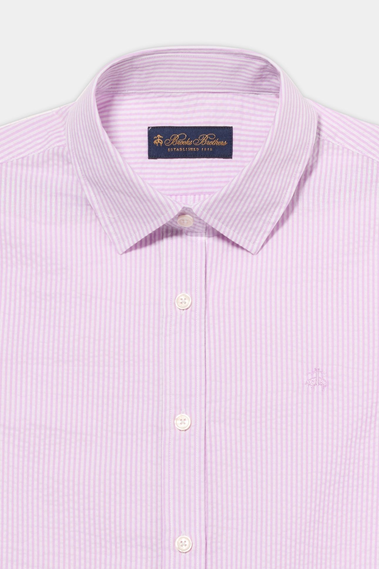 COTTON SEERSUCKER LOGO SHIRT LILAC 5