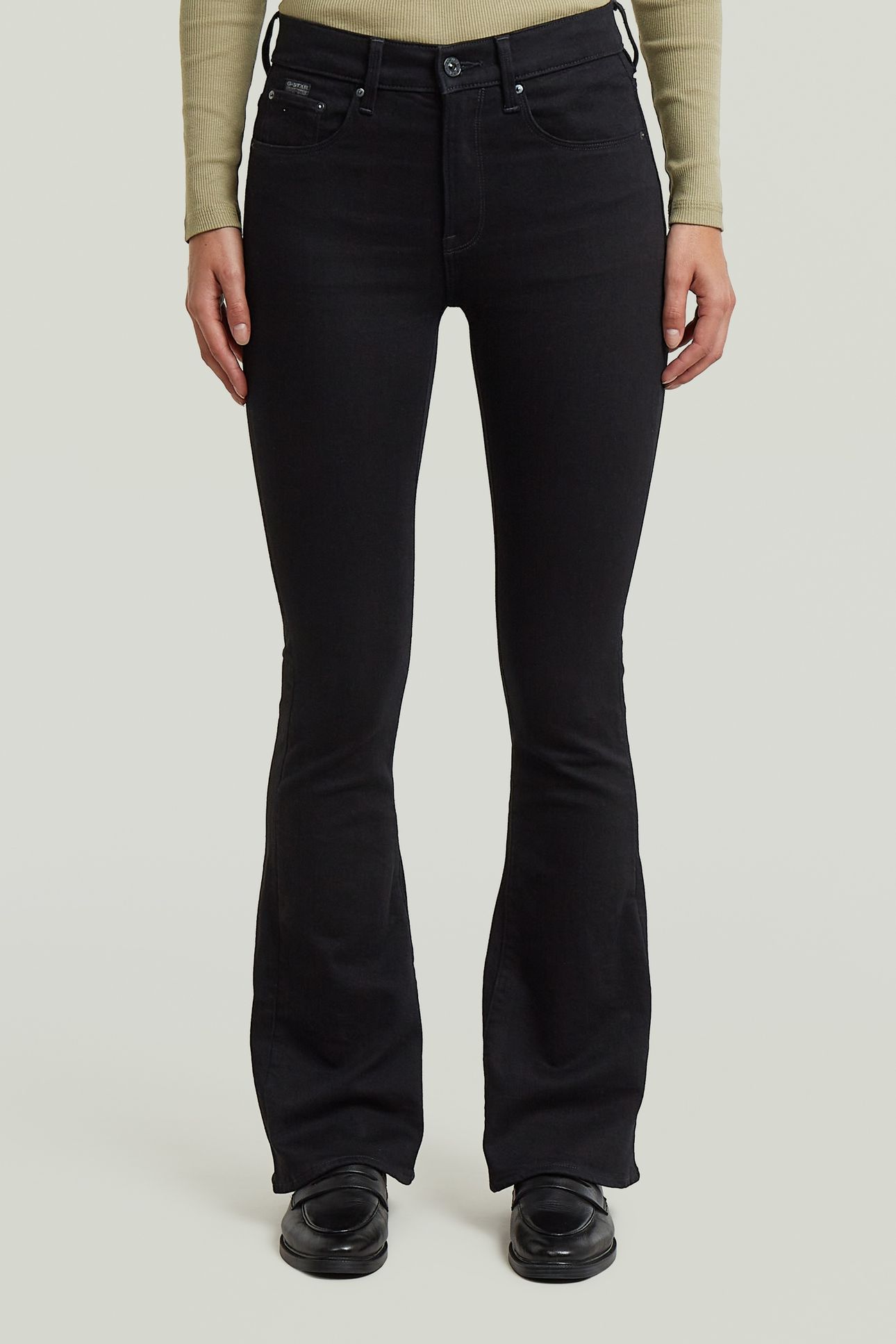 3301 FLARE JEANS BLACK 1