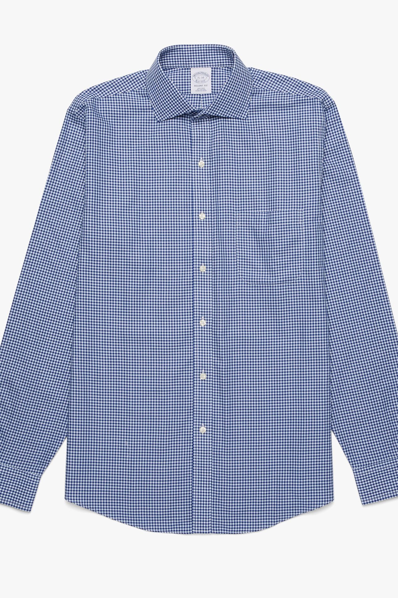 REGULAR FIT BLUE NON-IRON SPREAD COLLAR DRESS SHIRT BLUE 4