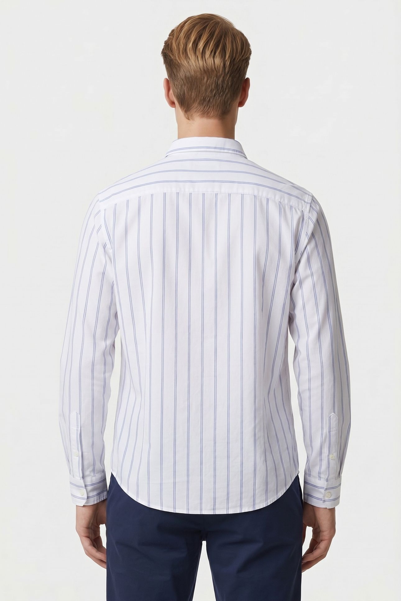 LS STRIPE OXFORD CLASSIC SHIRT BRILLIANT WHITE 2