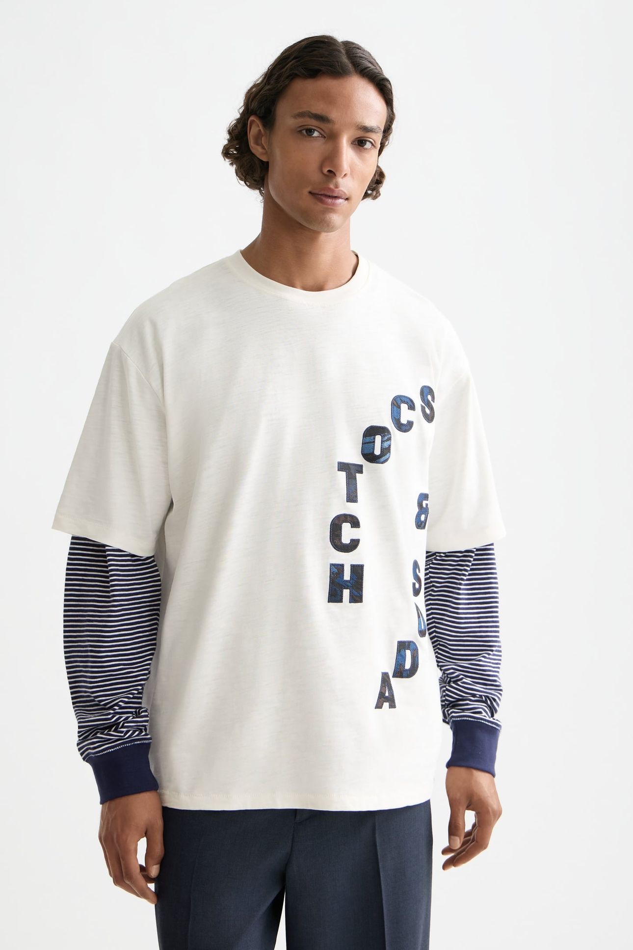 LOOSE FIT APPLIQUE T-SHIRT EGGNOG 1