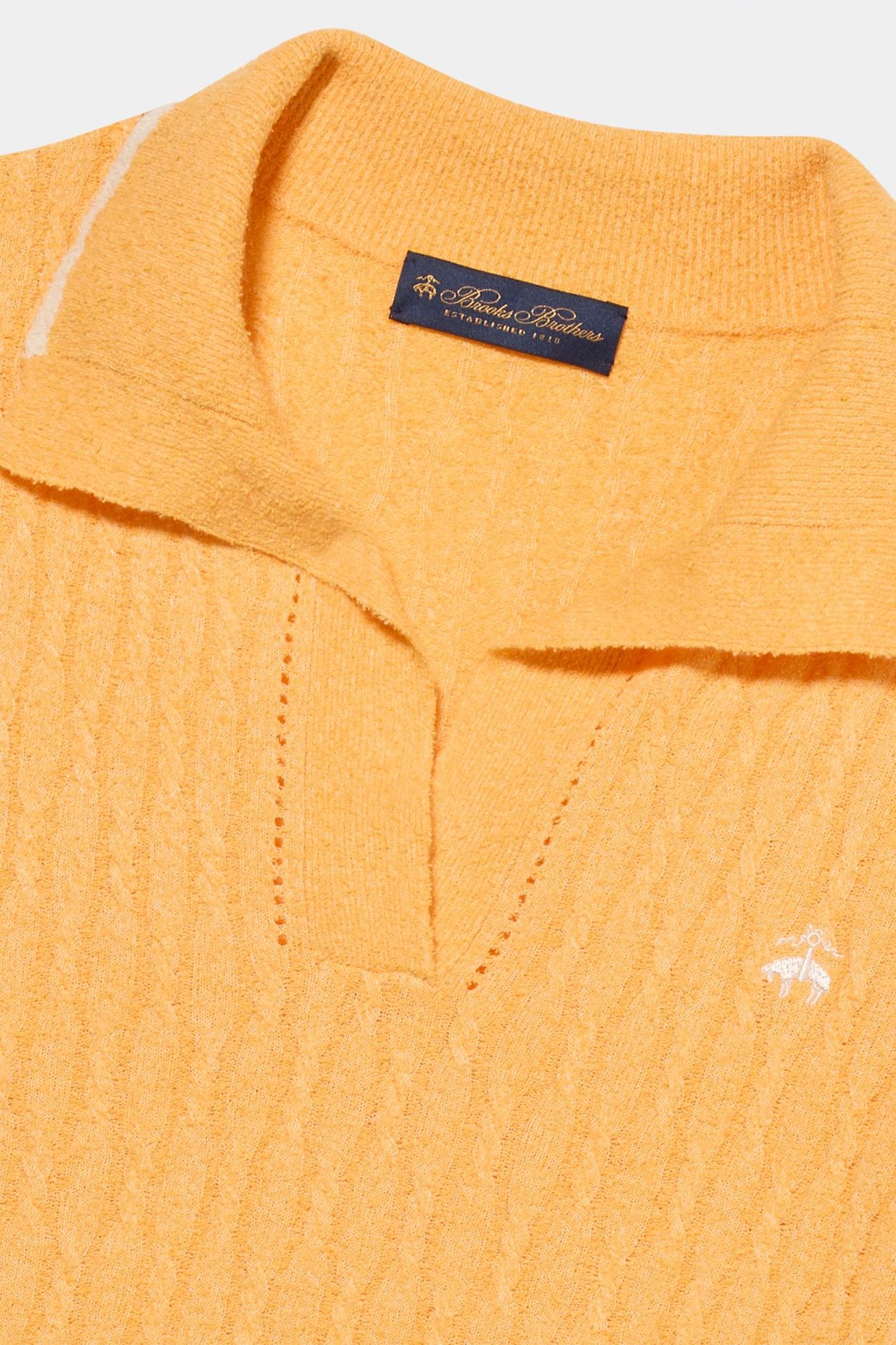 SHORT SLEEVE OPEN NECK COTTON POLO YELLOW 4