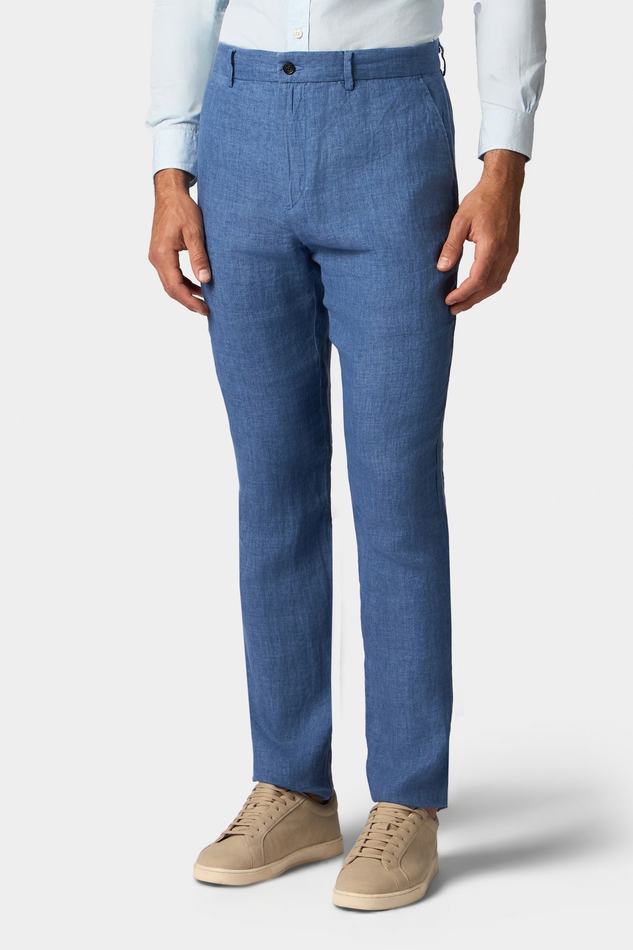 LINEN TROUSERS DENIM BLUE 1