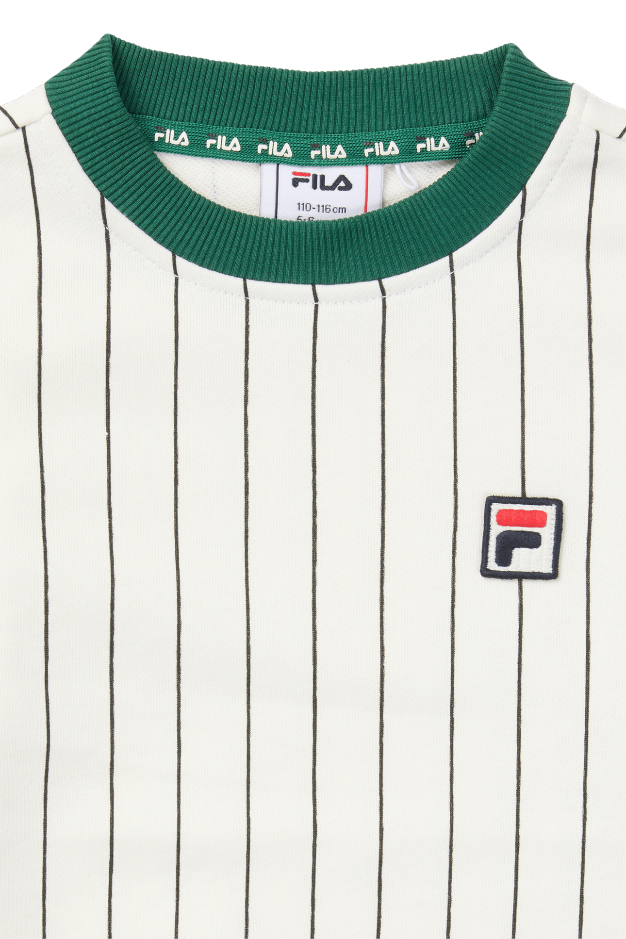 LUBACO REGULAR PINSTRIPED CREWNECK SWEATSHIRT EGRET / BLACK 2