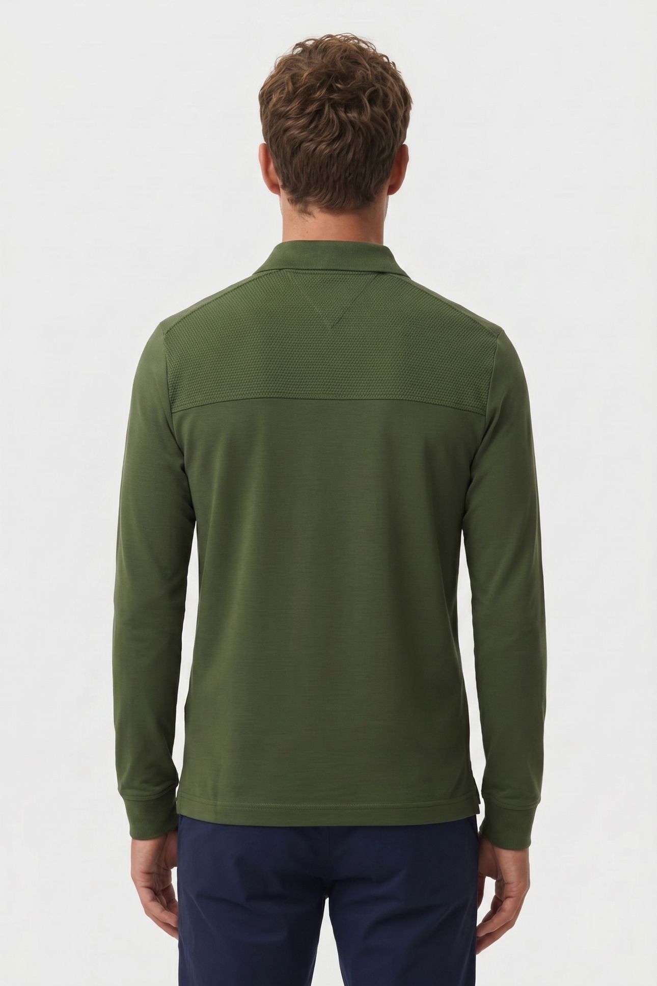FLUID COTTON FLAG EMBROIDERY ZIP POLO SHIRT MOUNTAIN PINE 2