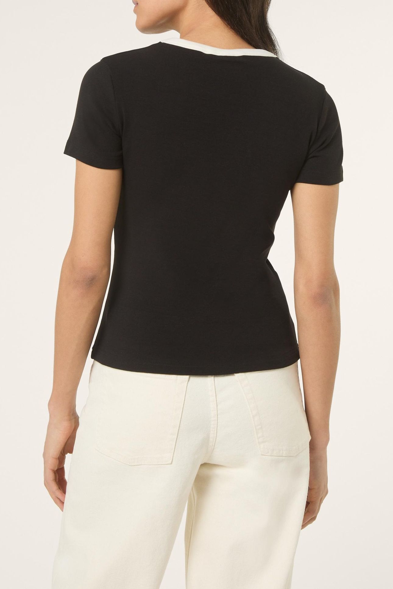 MONTEBENI SLIM LOGO RIB T-SHIRT BLACK 3