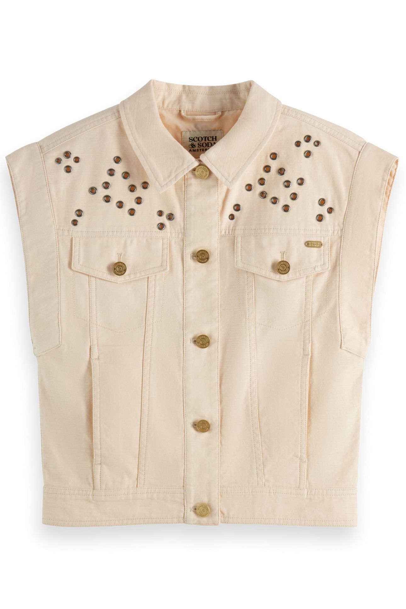 GIRL SLEEVELESS FESTIVAL GILET POWDERED PEACH 1