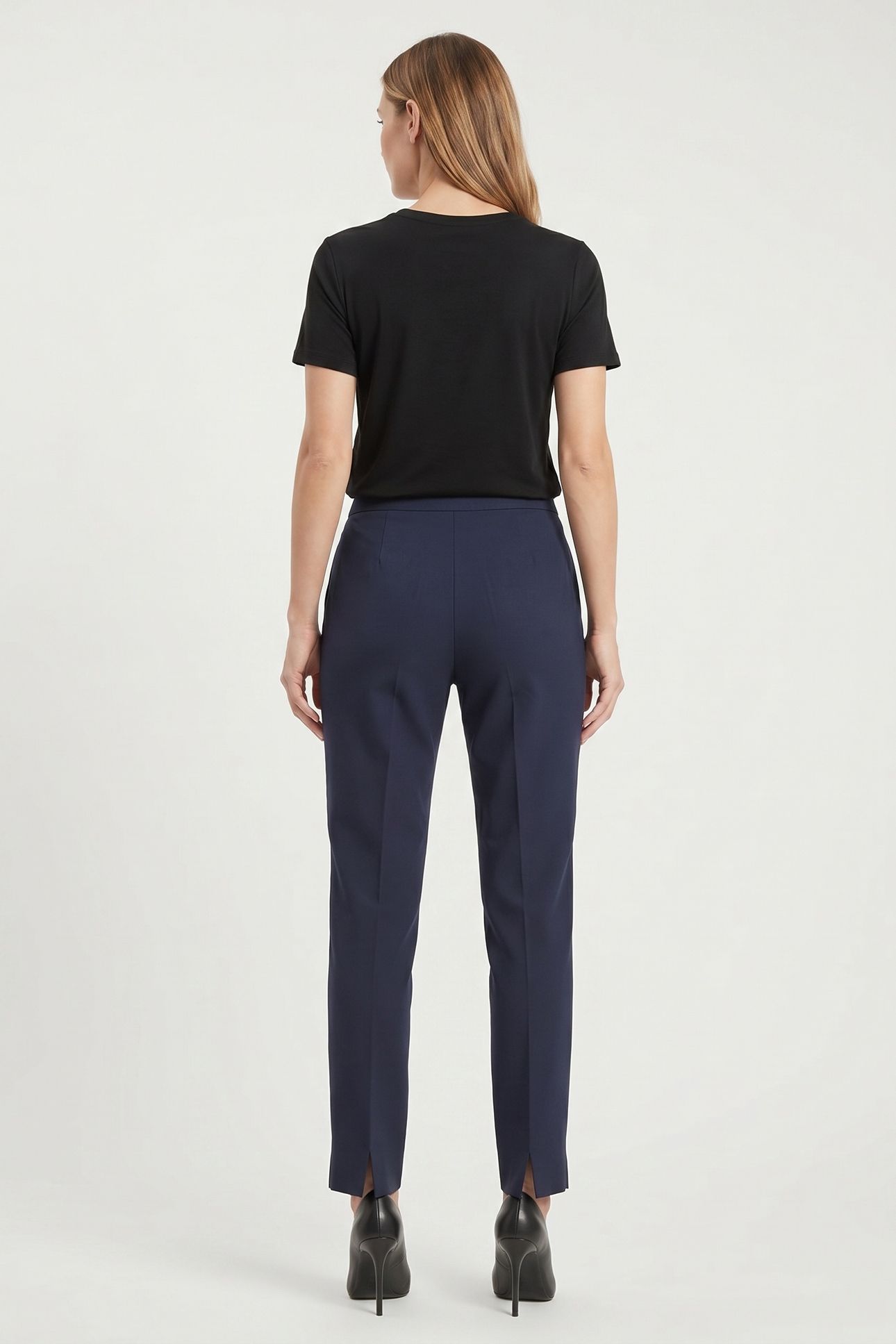 SLIM FIT FAILLE TROUSERS NAVY 2