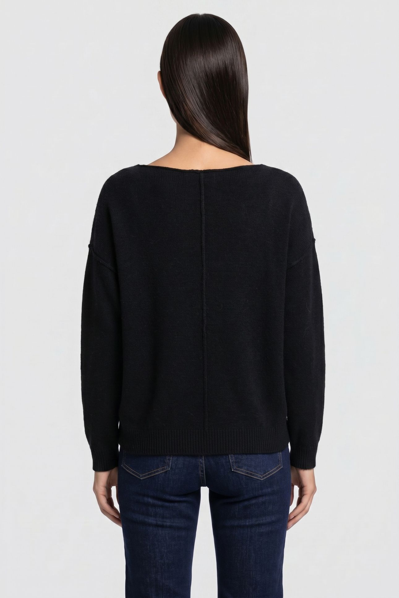 CREW-NECK OUTSIDE SEAMS BLACK 3