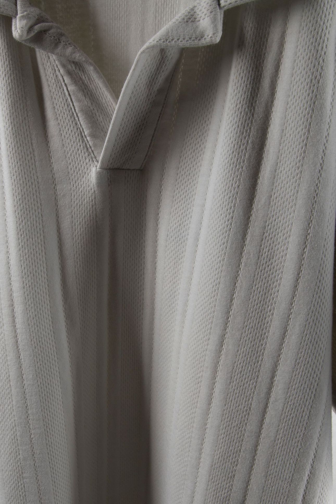 POLO REVERS SOLID VERTICAL JACQUARD STRIPES CHALK 6