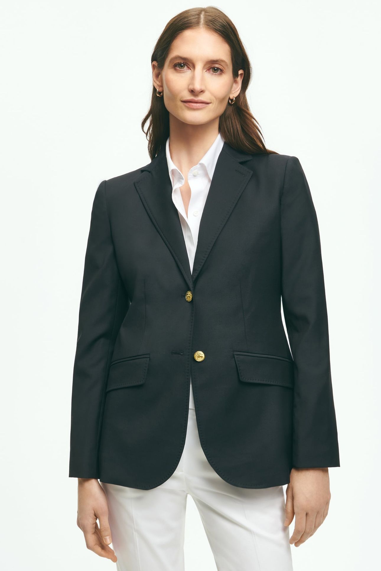 WOOL BLAZER WITH GOLD SHANK BUTTONS NAVY 1