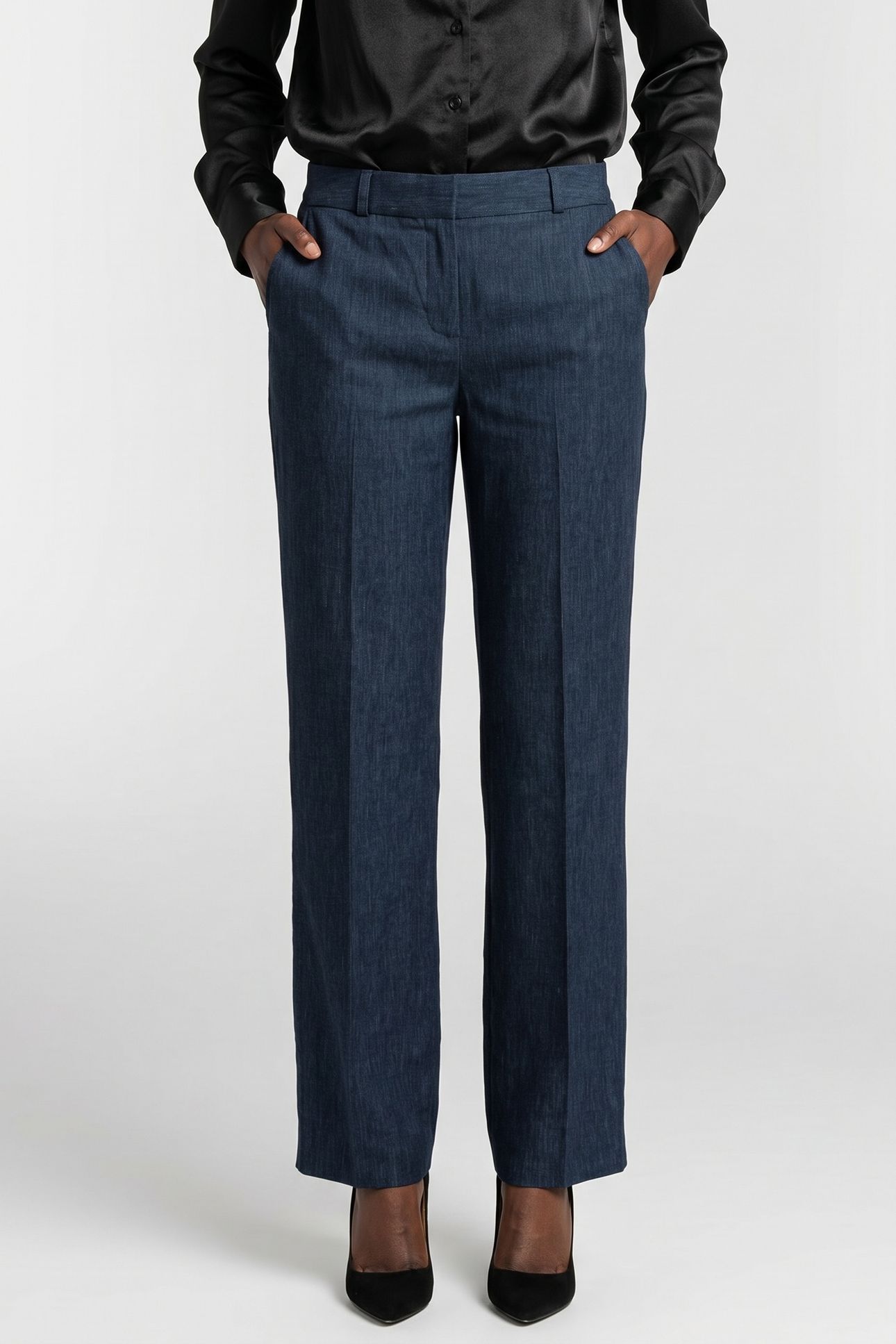 FRONT TROUSERS LINEN BLUE 1
